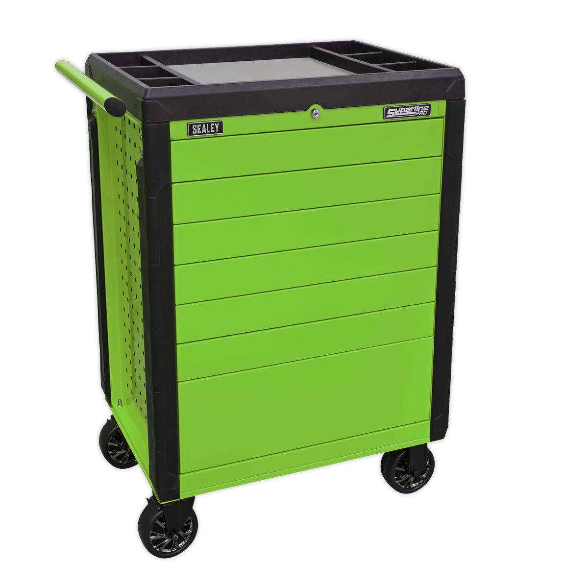 Sealey Superline Pro Rollcab 7 Drawer Push-To-Open - Green 