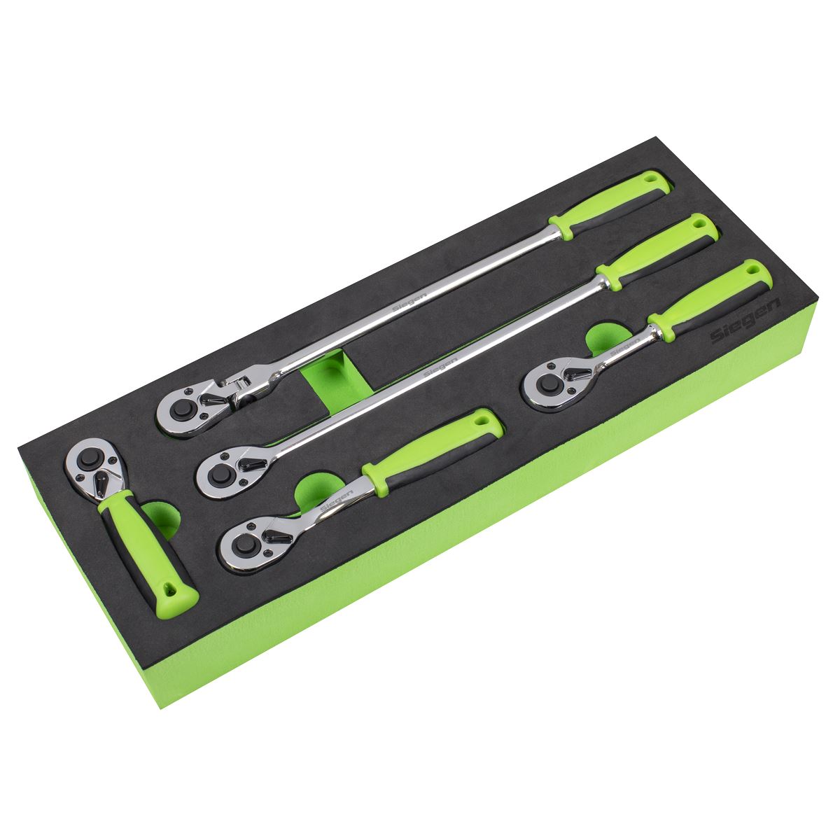 Siegen by Sealey Ratchet Wrench Set 1/4"Sq 5pc Drive Flip Reverse  White Rose Tools