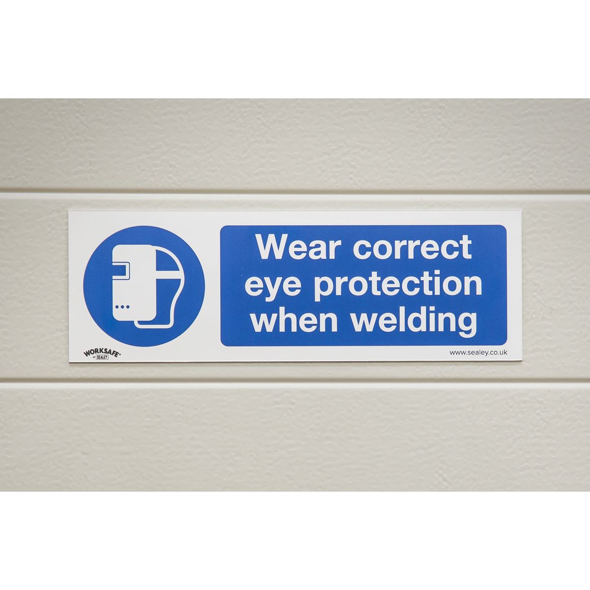 Worksafe by Sealey Mandatory Safety Sign - Wear Eye Protection When Welding - Self-Adhesive Vinyl