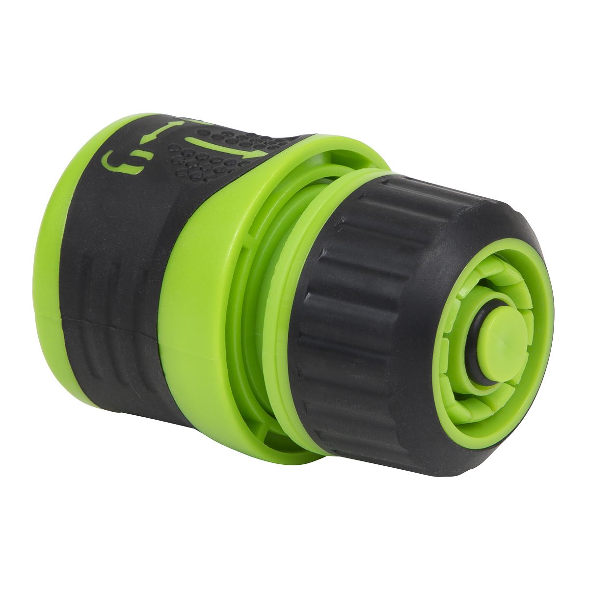 Sealey Soft Touch Hose Connector With Water Stop & Lock 1/2"-5/8  White Rose Tools