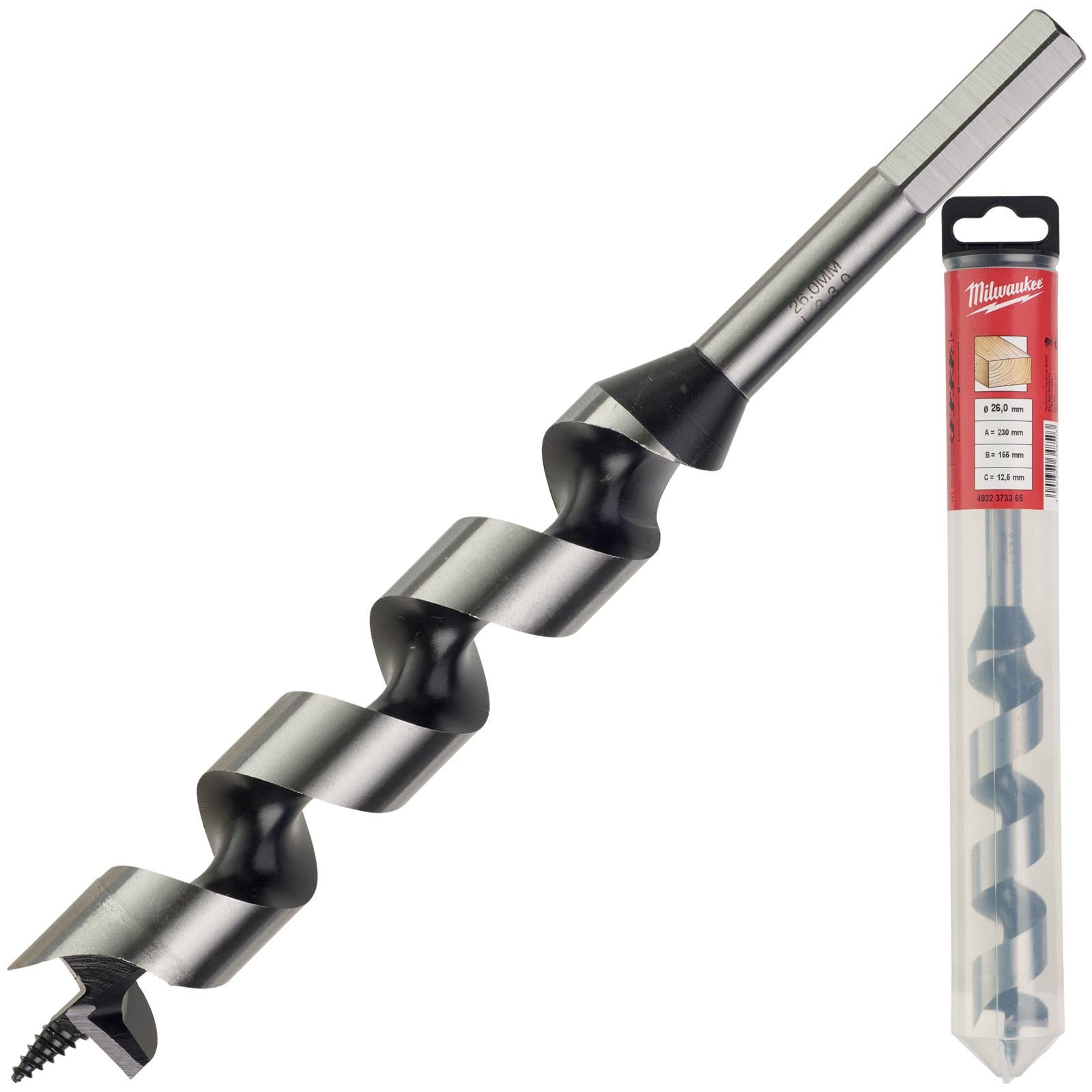 Milwaukee Wood Auger Drill Bits 230mm Overall Length 