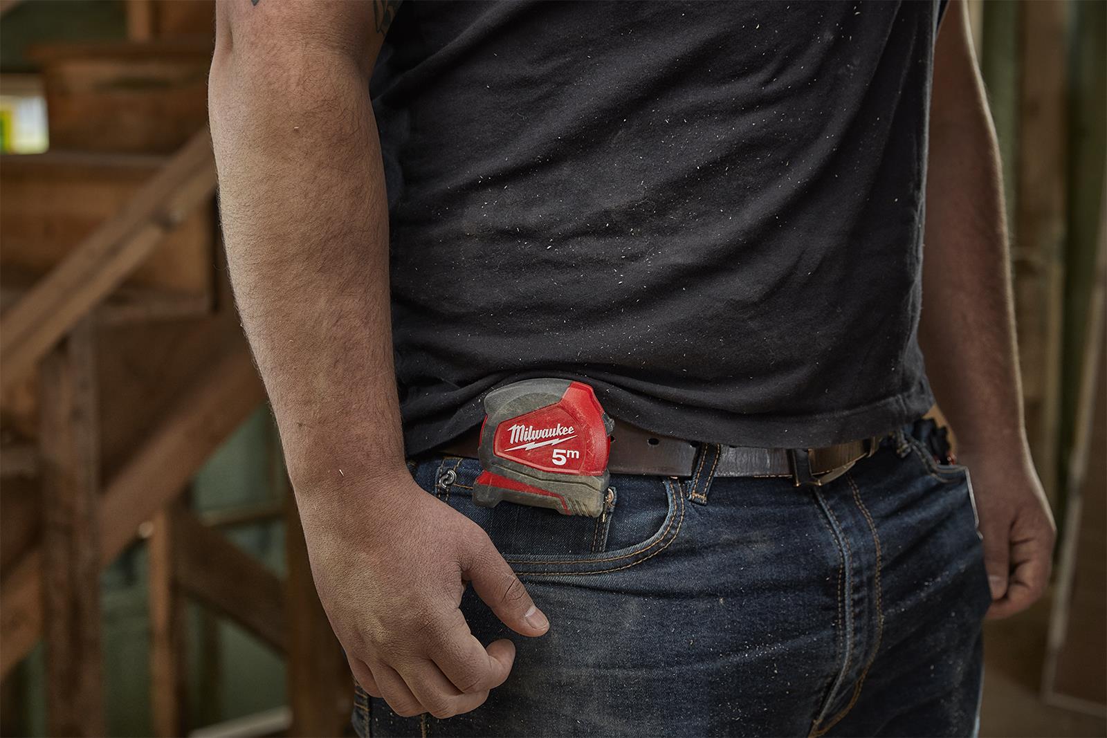 Milwaukee Tape Measure 5m Metric Pro Compact Pocket Tape 25mm Blade Width 