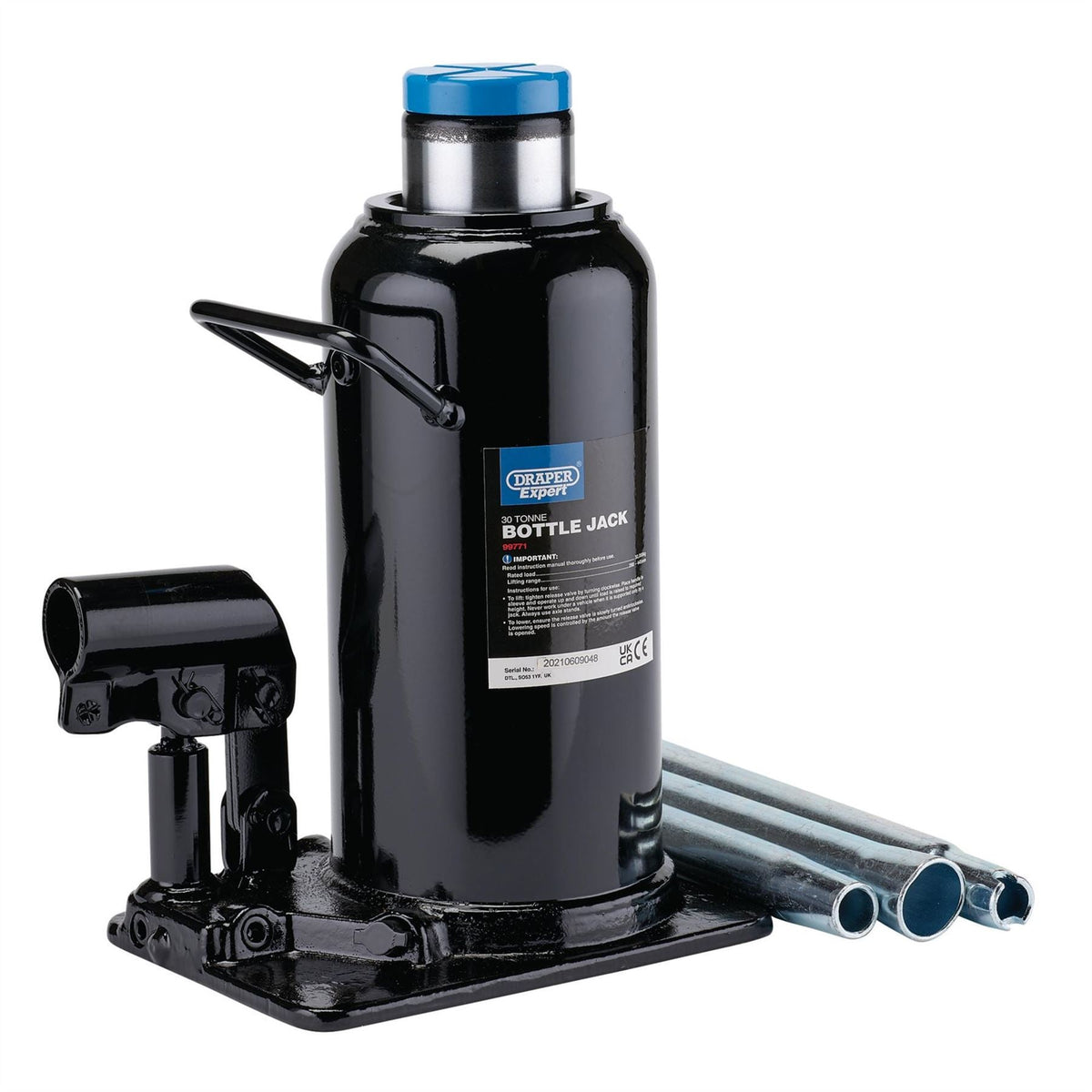 Draper Expert Hydraulic Bottle Jack 30 Tonne 99771  White Rose Tools