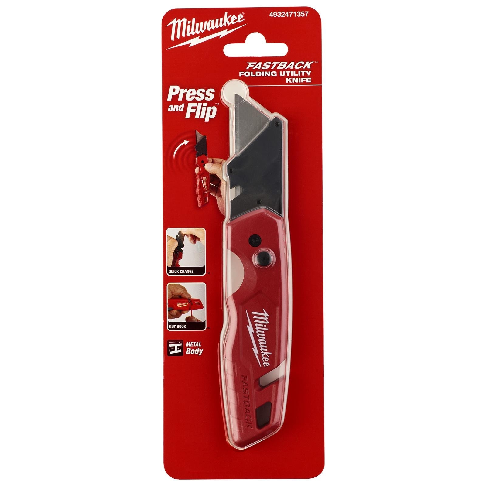 Milwaukee FASTBACK Flip Utility Knife Blade Cutter Cutting