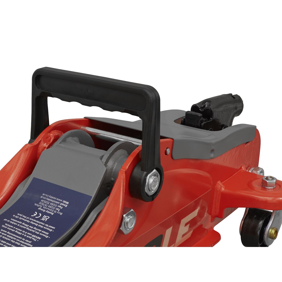 Sealey Trolley Jack 2tonne Low Entry Short Chassis - Red