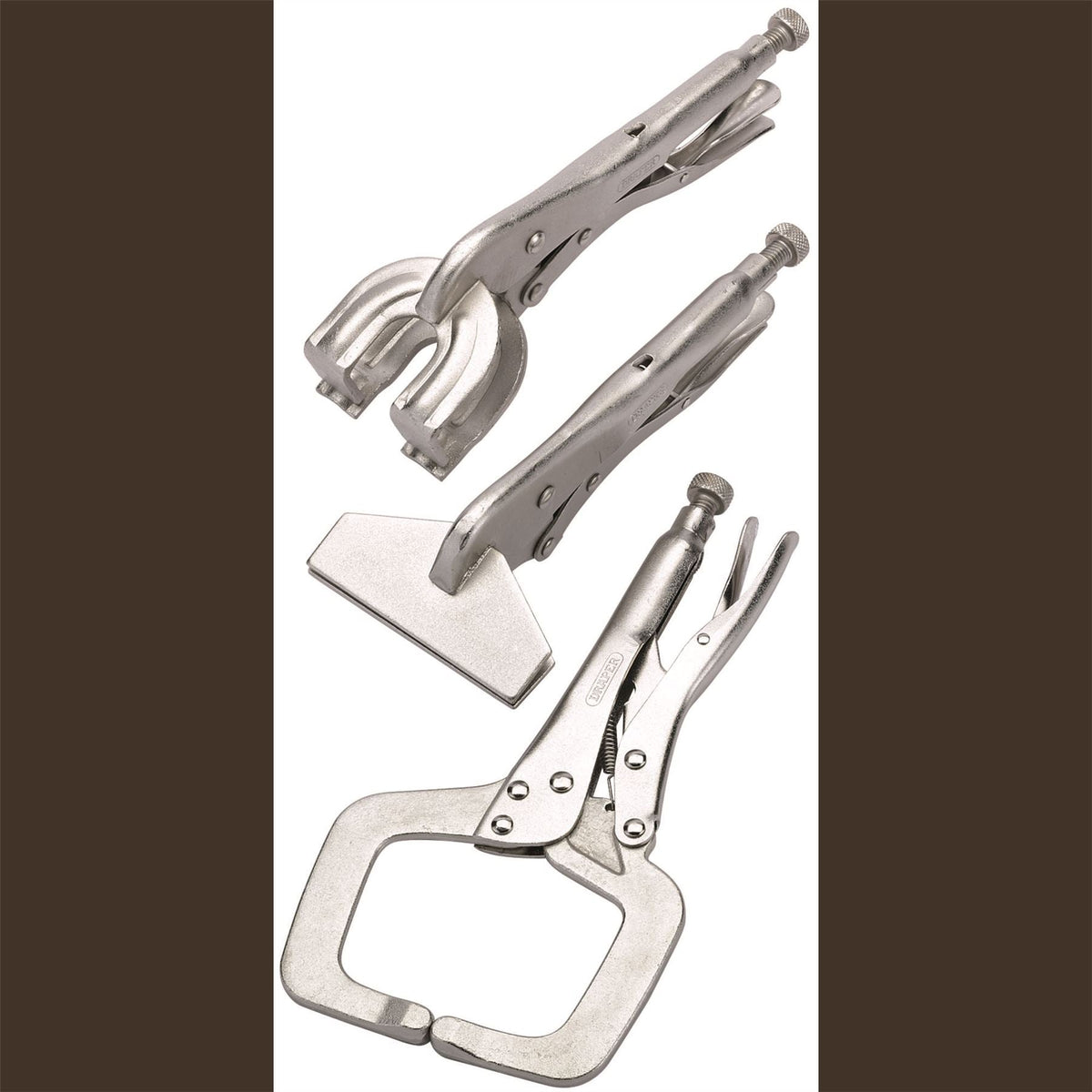 Draper Self Grip Clamp Kit (3 Piece) 33836  White Rose Tools