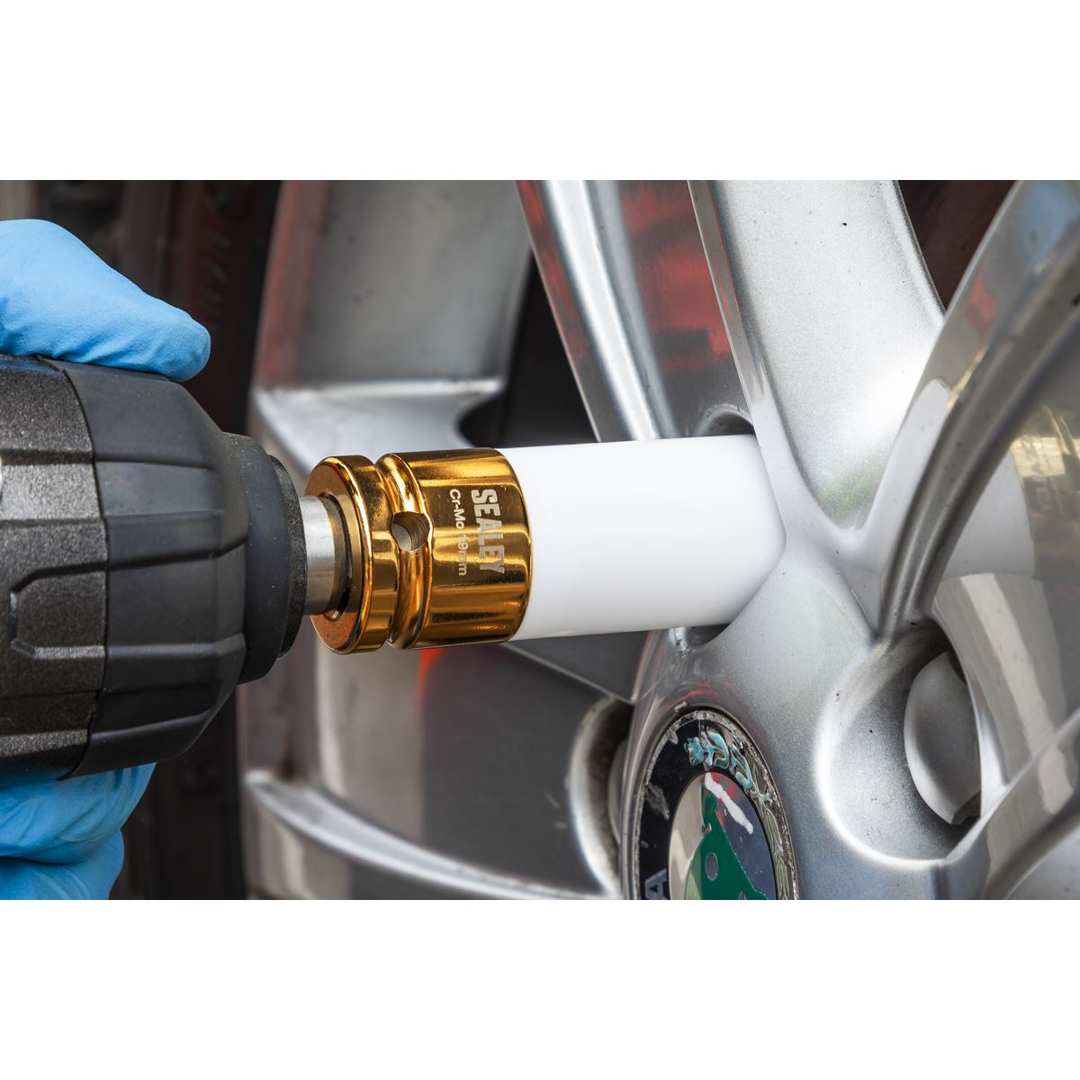 Sealey Alloy Wheel Impact Socket 1/2"Sq Drive 19mm  White Rose Tools