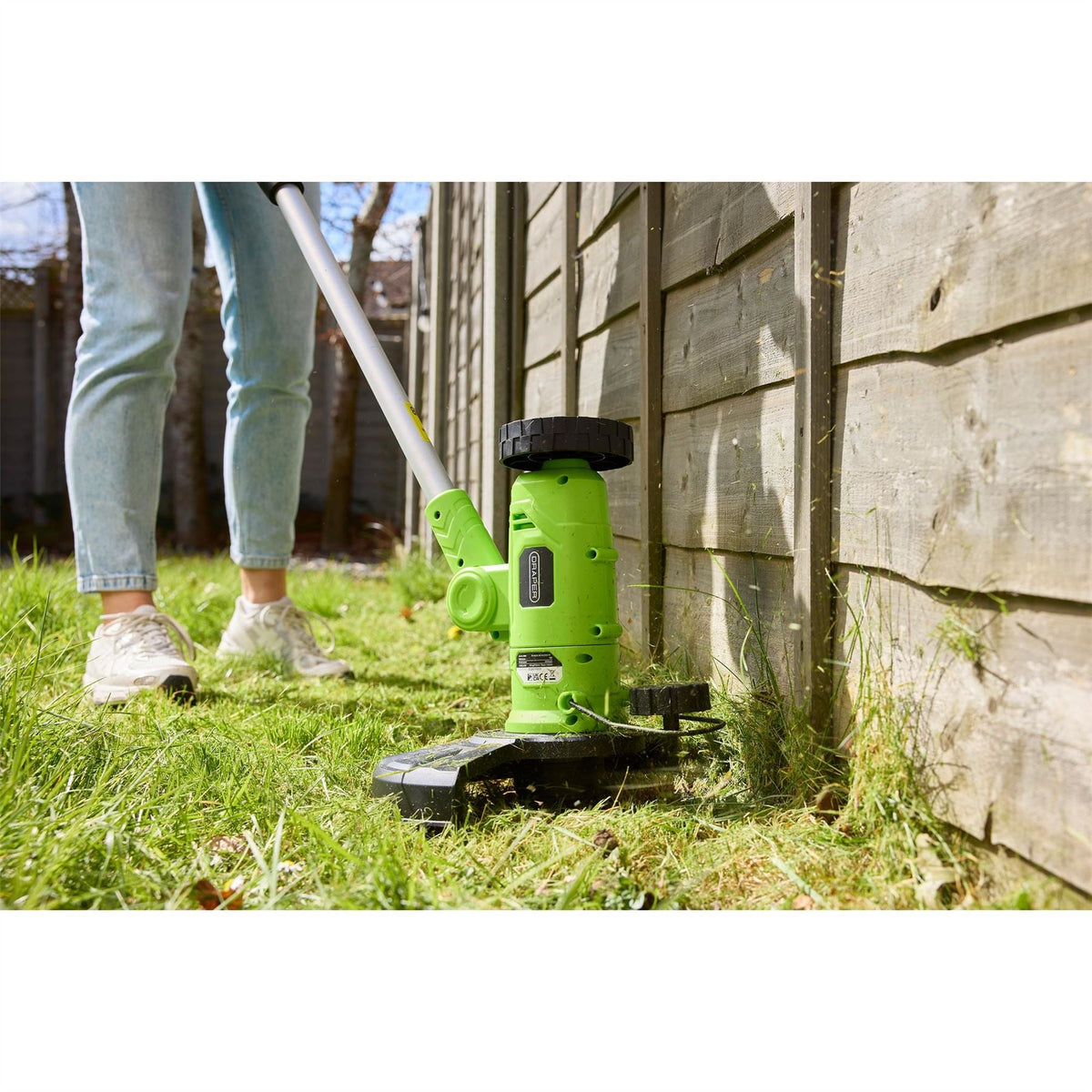 Draper 18V 4-in-1 Multi-Function Grass Trimmer 1 x 2.0Ah Battery 1 x Charger 31859  White Rose Tools