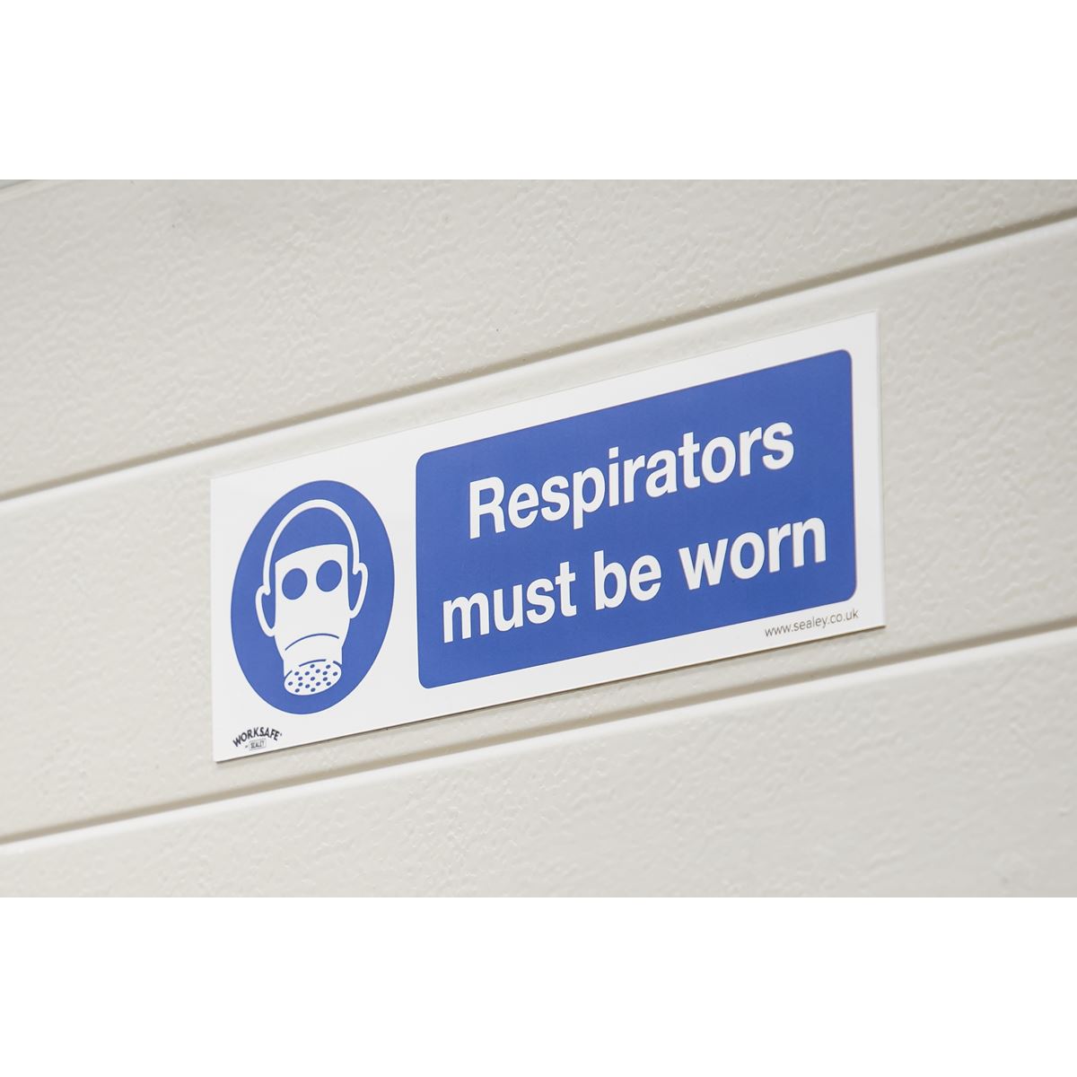 Worksafe by Sealey Mandatory Safety Sign - Respirators Must Be Worn - Self-Adhesive Vinyl