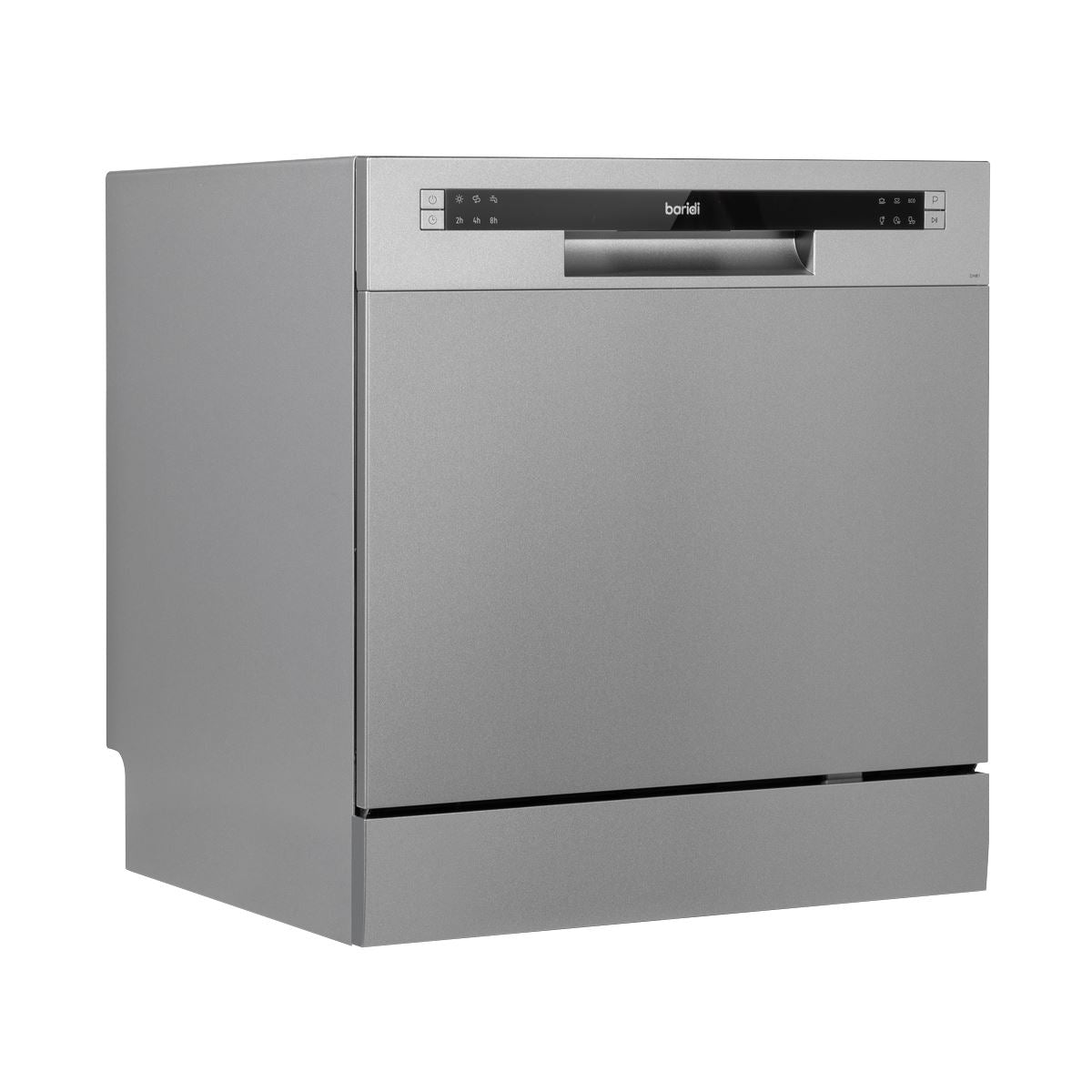 Baridi Compact Tabletop Dishwasher 8 Place Settings, 6 Programmes, Low Noise, 8L Cycle, Start Delay - Silver