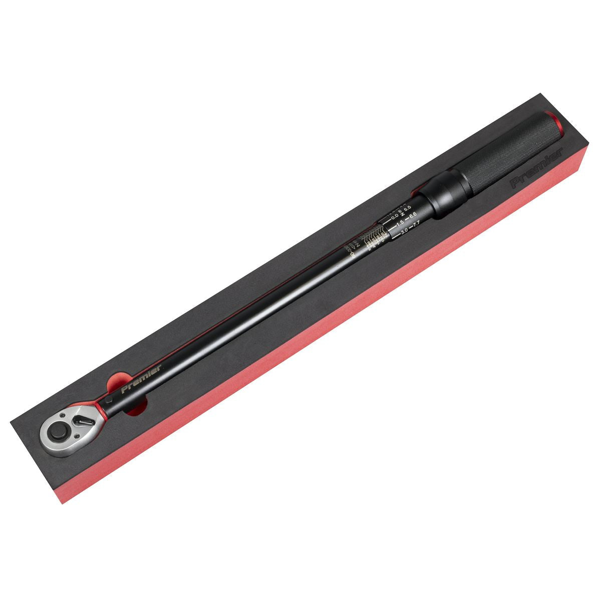 Sealey Premier Black Torque Wrench Micrometer Style 1/2"Sq Drive Calibrated 60-330Nm - Premier Black  White Rose Tools