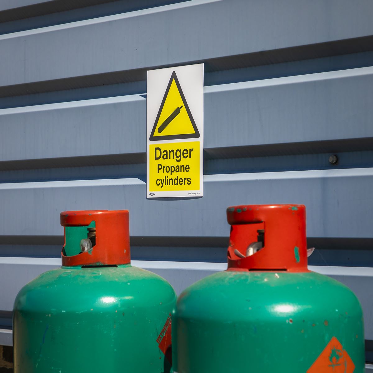 Worksafe by Sealey Warning Safety Sign - Danger Propane Cylinders - Self-Adhesive Vinyl