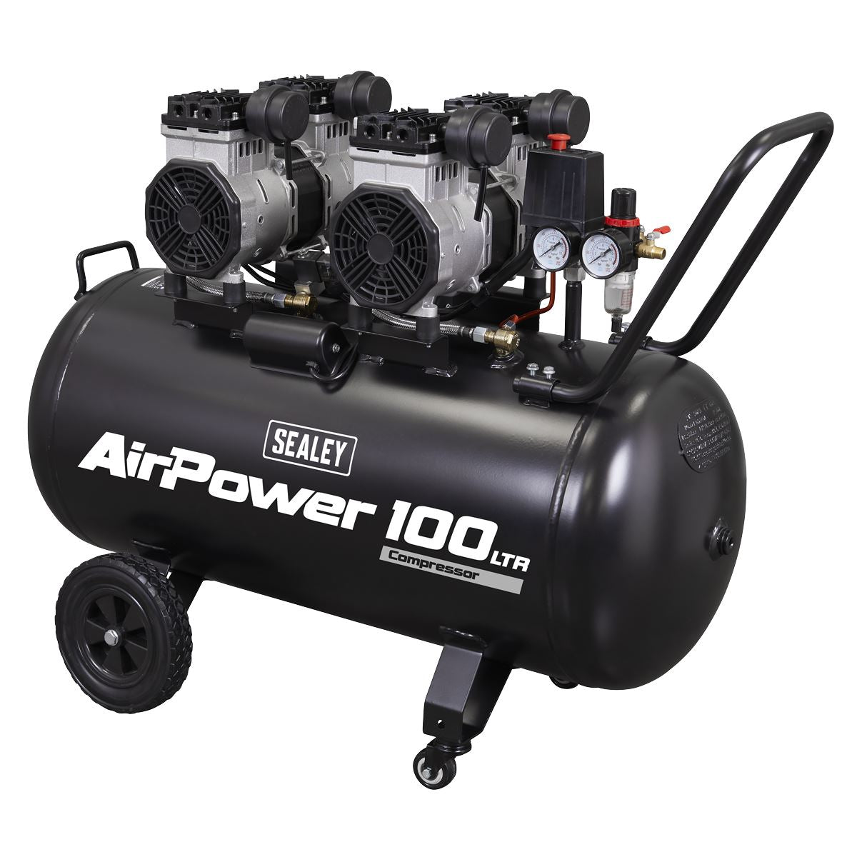 Sealey 100L Oil Free Low Noise Direct Drive Air Compressor 2 x 2hp