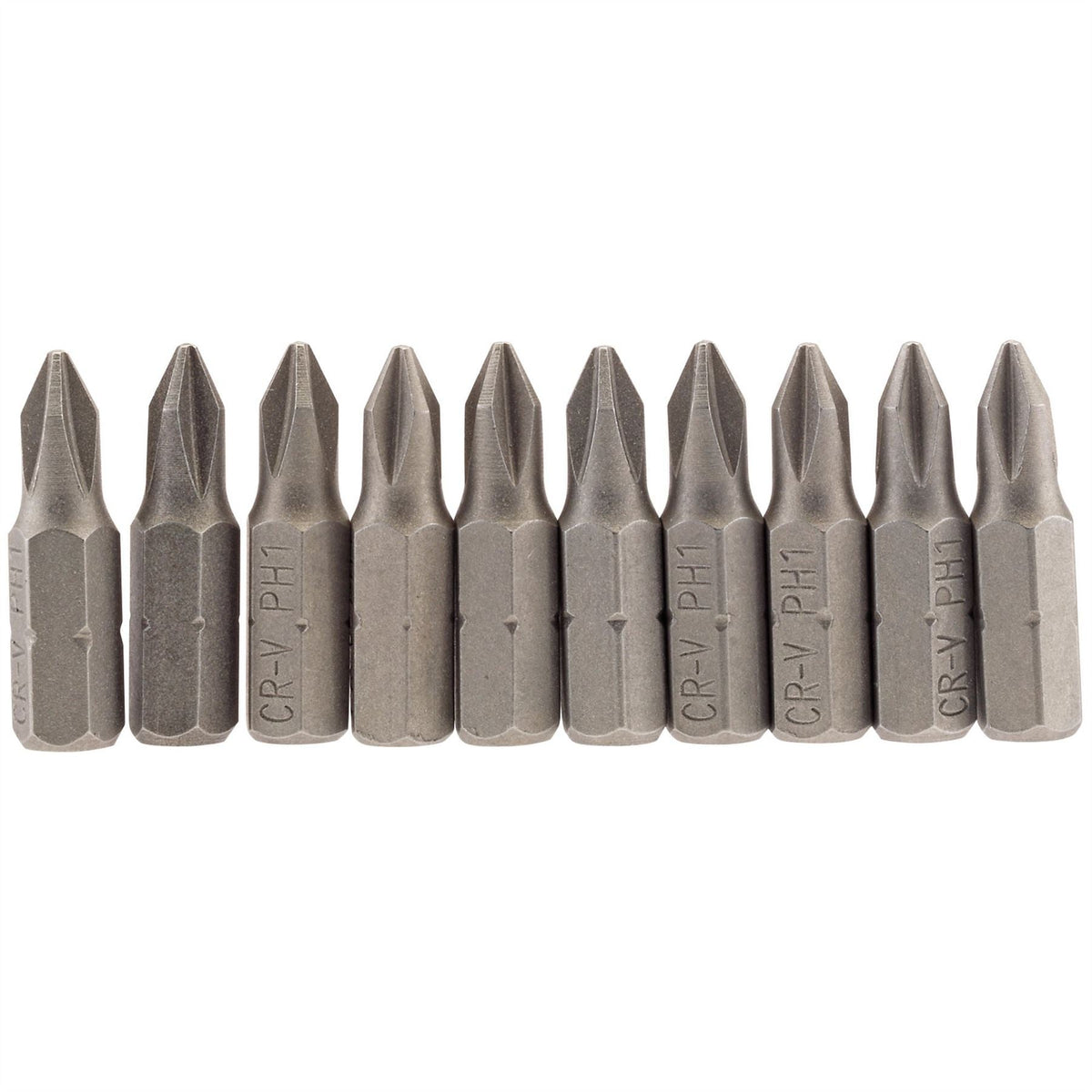 Draper Cross Slot Insert Bit 1/4" Hex 25mm Long No.1 (Pack of 10) 64060  White Rose Tools