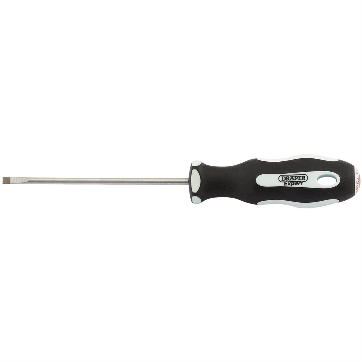 Draper Expert Plain Slot Soft Grip Parallel Tip Screwdriver 3 x 75mm 34971  White Rose Tools