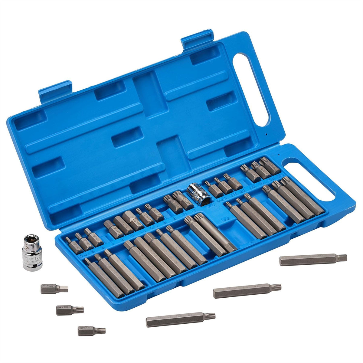 Draper TX-STAR® Hex. & Spline Mechanics Bit Set 3/8 1/2" Sq. Dr. (40 Piece) 33323  White Rose Tools