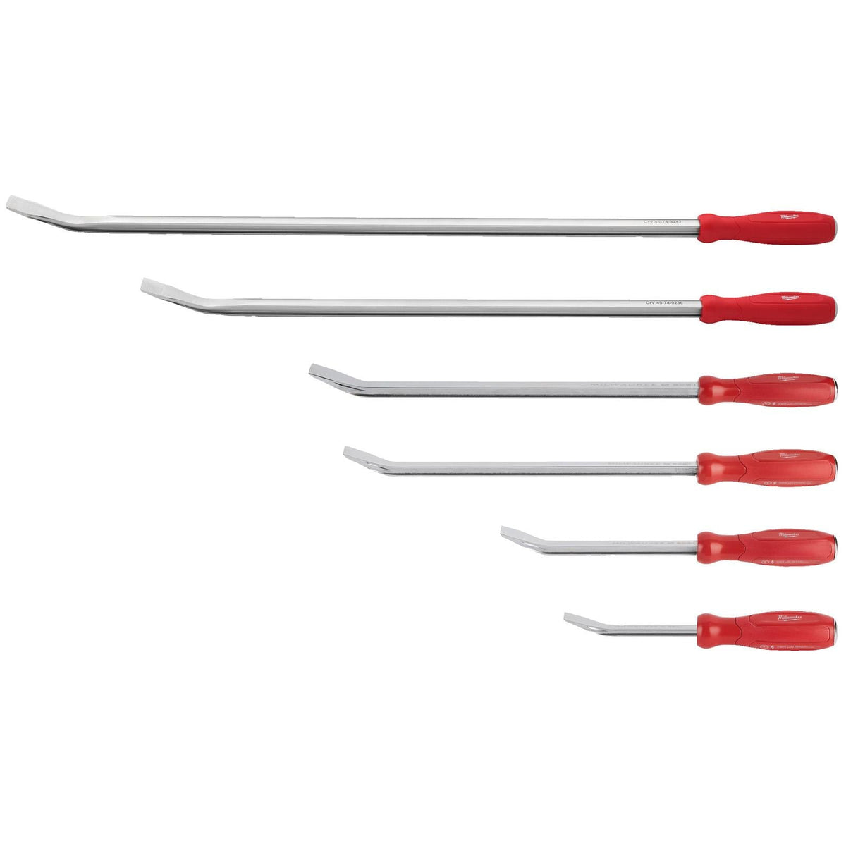 Milwaukee Pry Bar Set 6 Piece 200-1000mm  White Rose Tools
