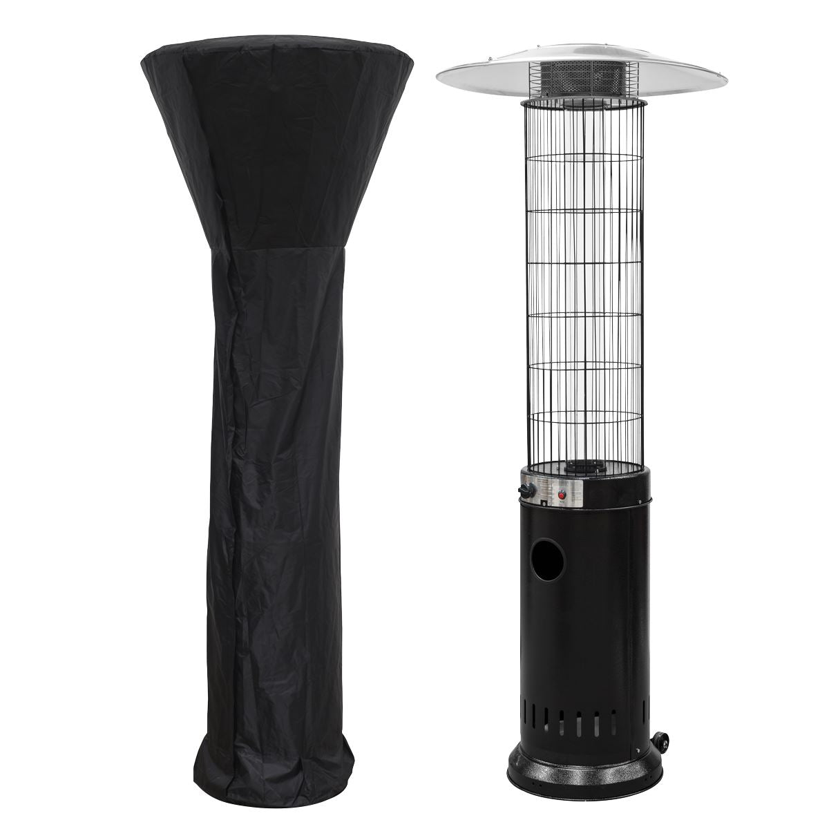 Dellonda Gas Patio Heater 13kW for Commercial & Domestic Use, Black, Supplied with Water Resistant Cover