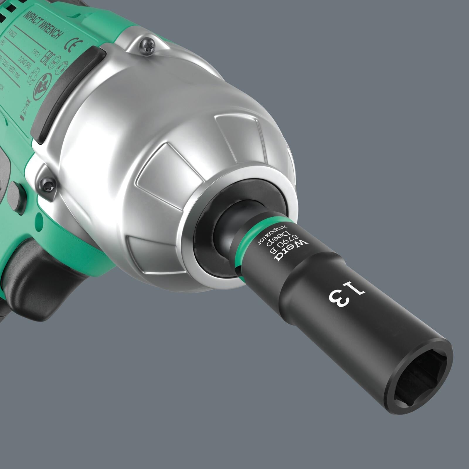 Wera Impact Socket Deep 3/8" Drive 8790 B Impaktor Metric Imperial - Choose Size  White Rose Tools