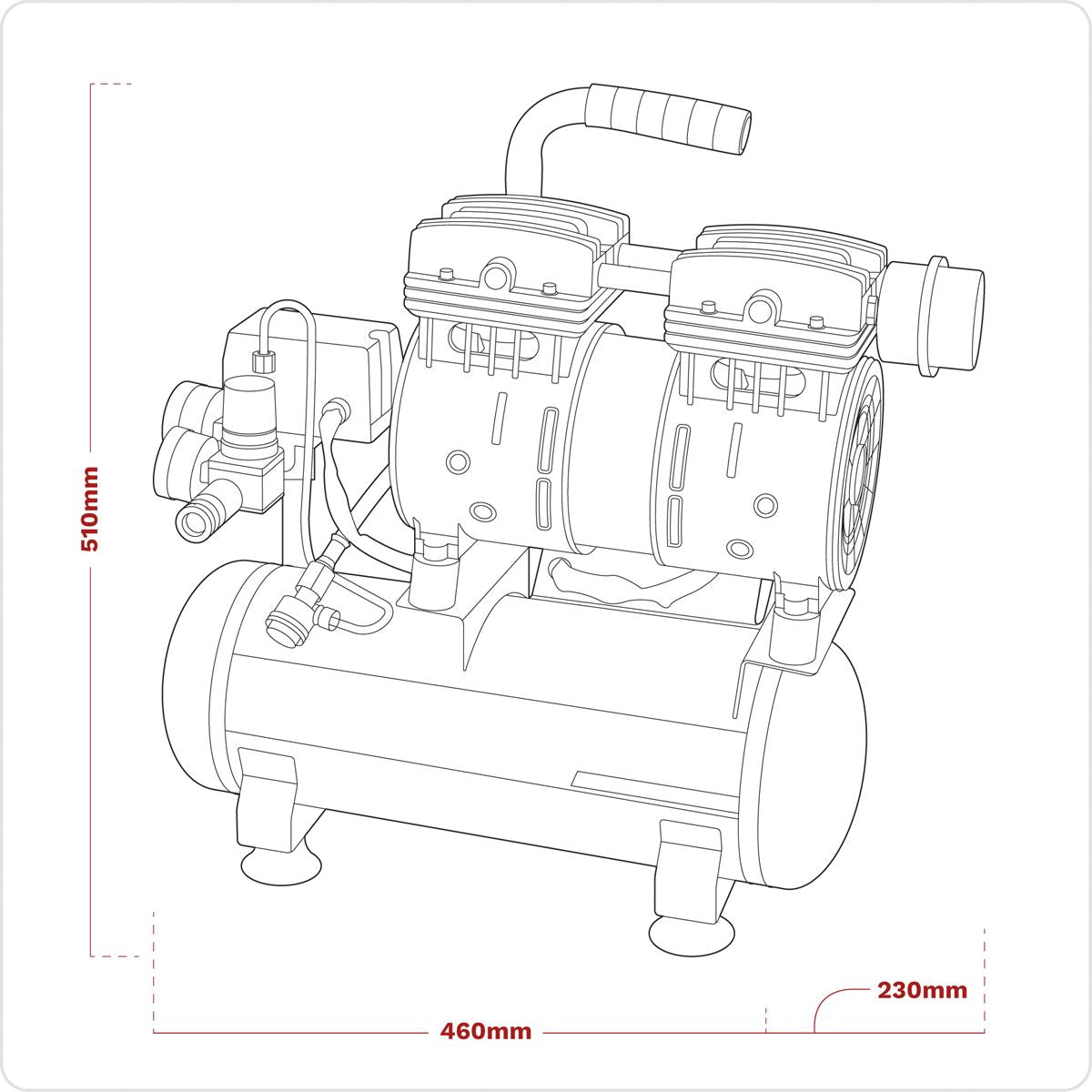 Sealey 6L Low Noise Direct Drive Air Compressor 0.7hp