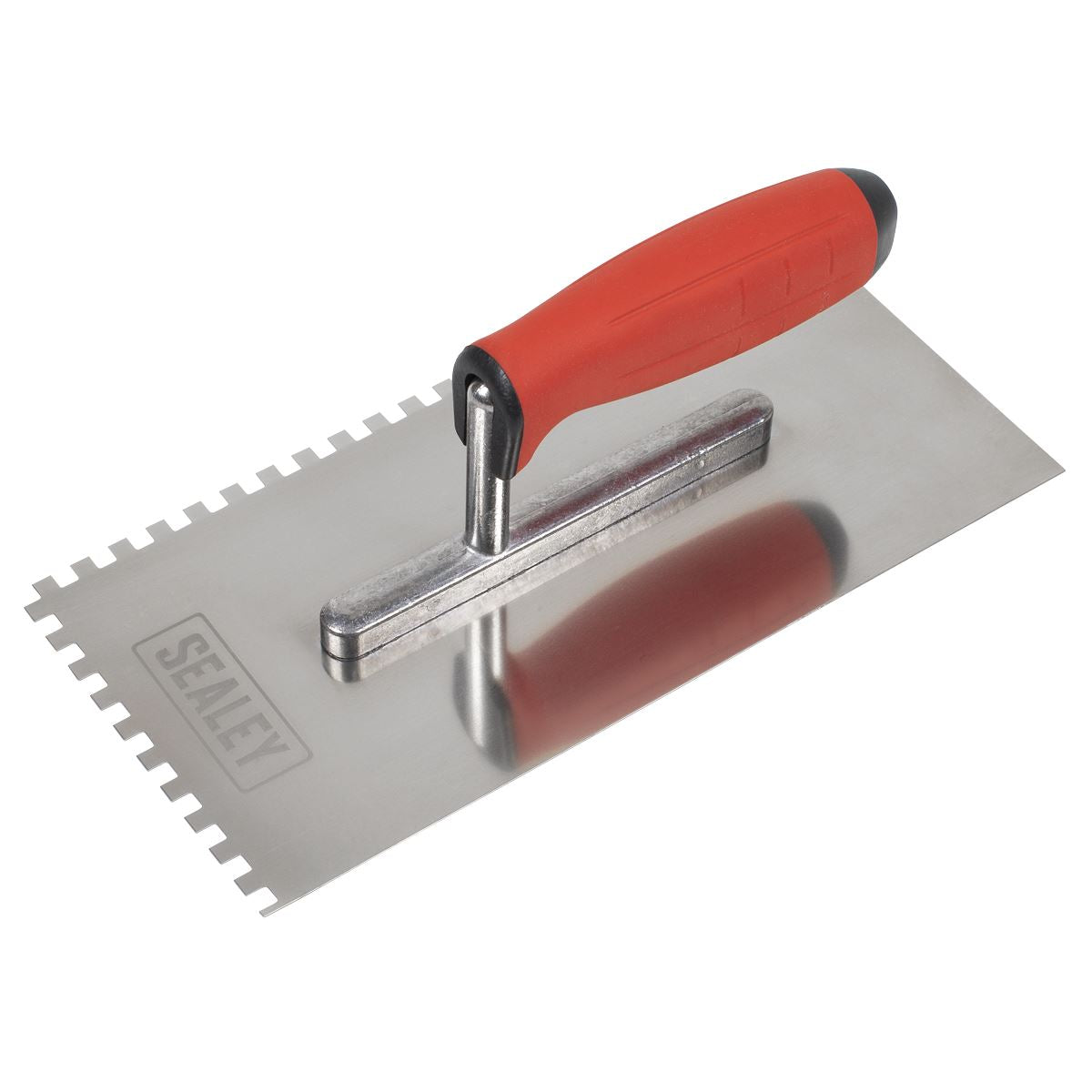 Sealey Stainless Steel 270mm Notched Trowel - Rubber Handle - 6mm