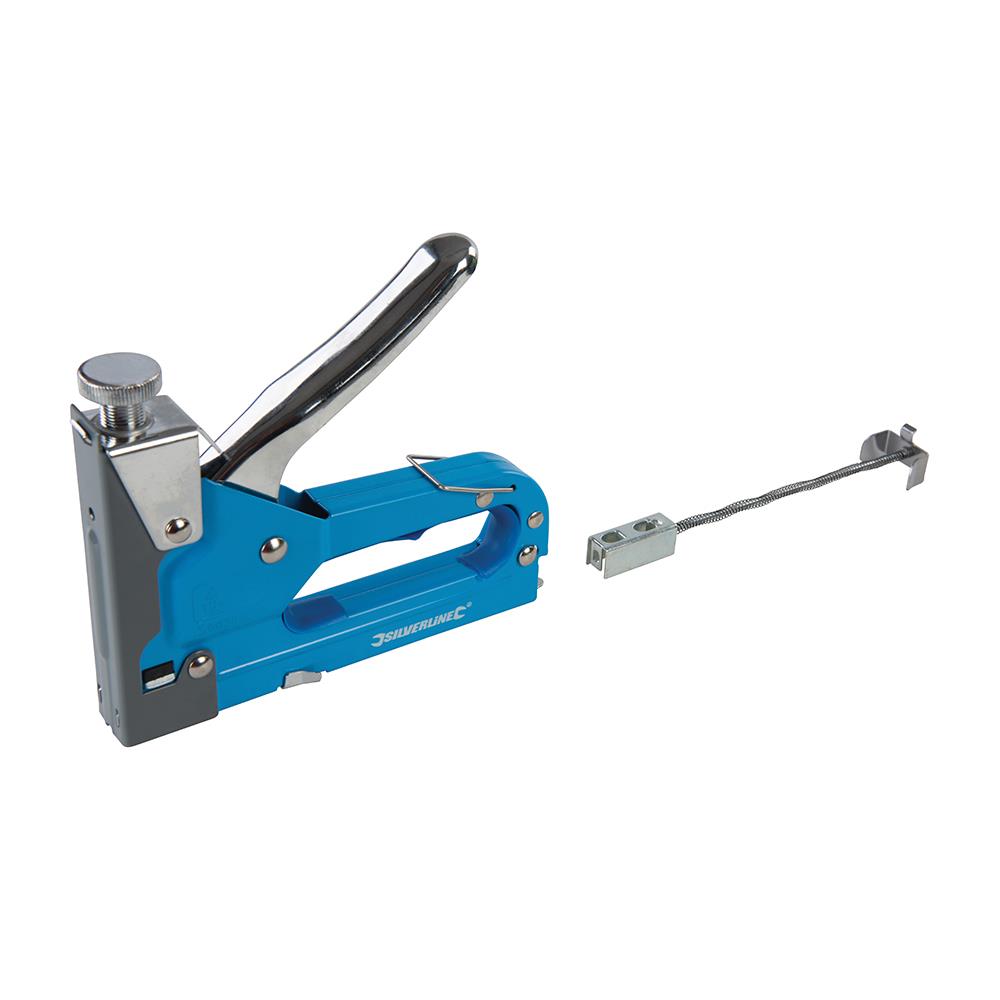 Silverline Heavy Duty 3 in 1 Staple Gun Cable Remover Tacker DIY Tool 