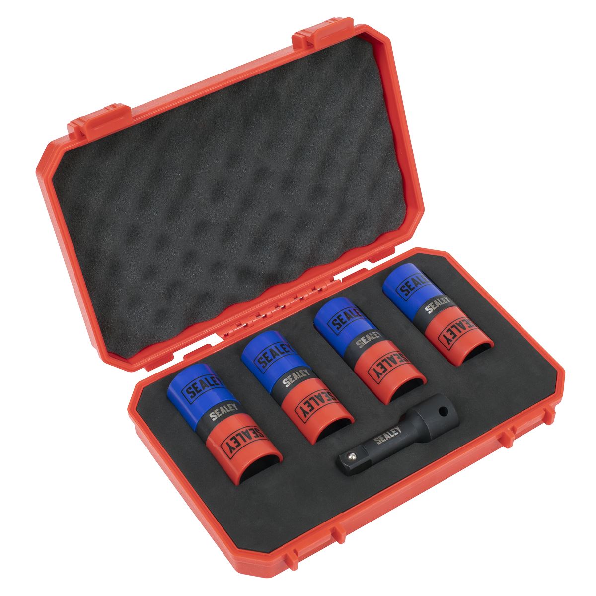 Sealey 5pc Double Ended Impact Socket Set 1/2"Sq Drive Alloy Wheel 18.5 x 19.5, 19 x 21, 21 x 21.5, 22 x 22.5mm  White Rose Tools