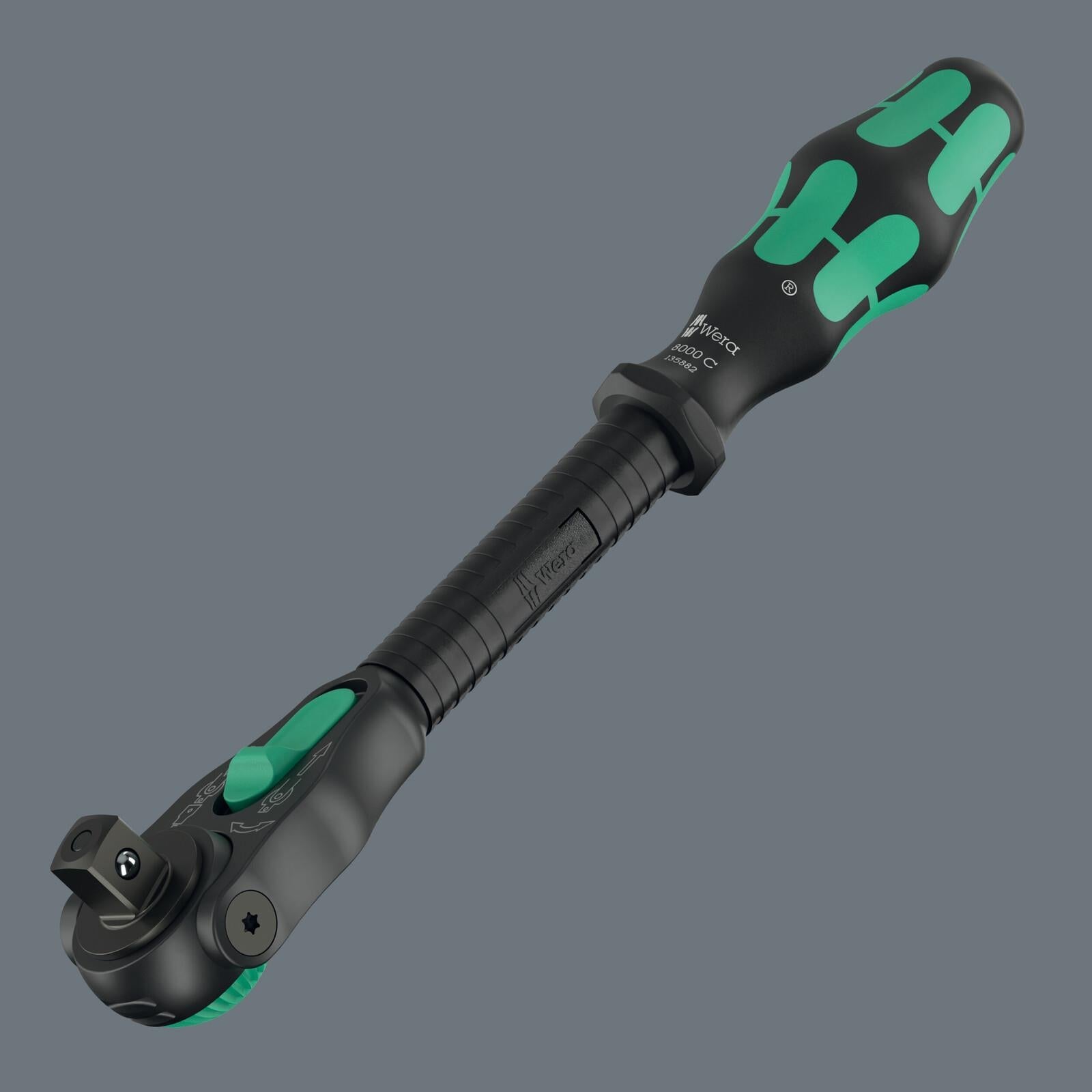 Wera Ratchet Wrench 8000 C Black Edition Zyklop Speed Ratchet with 1/2" Drive  White Rose Tools