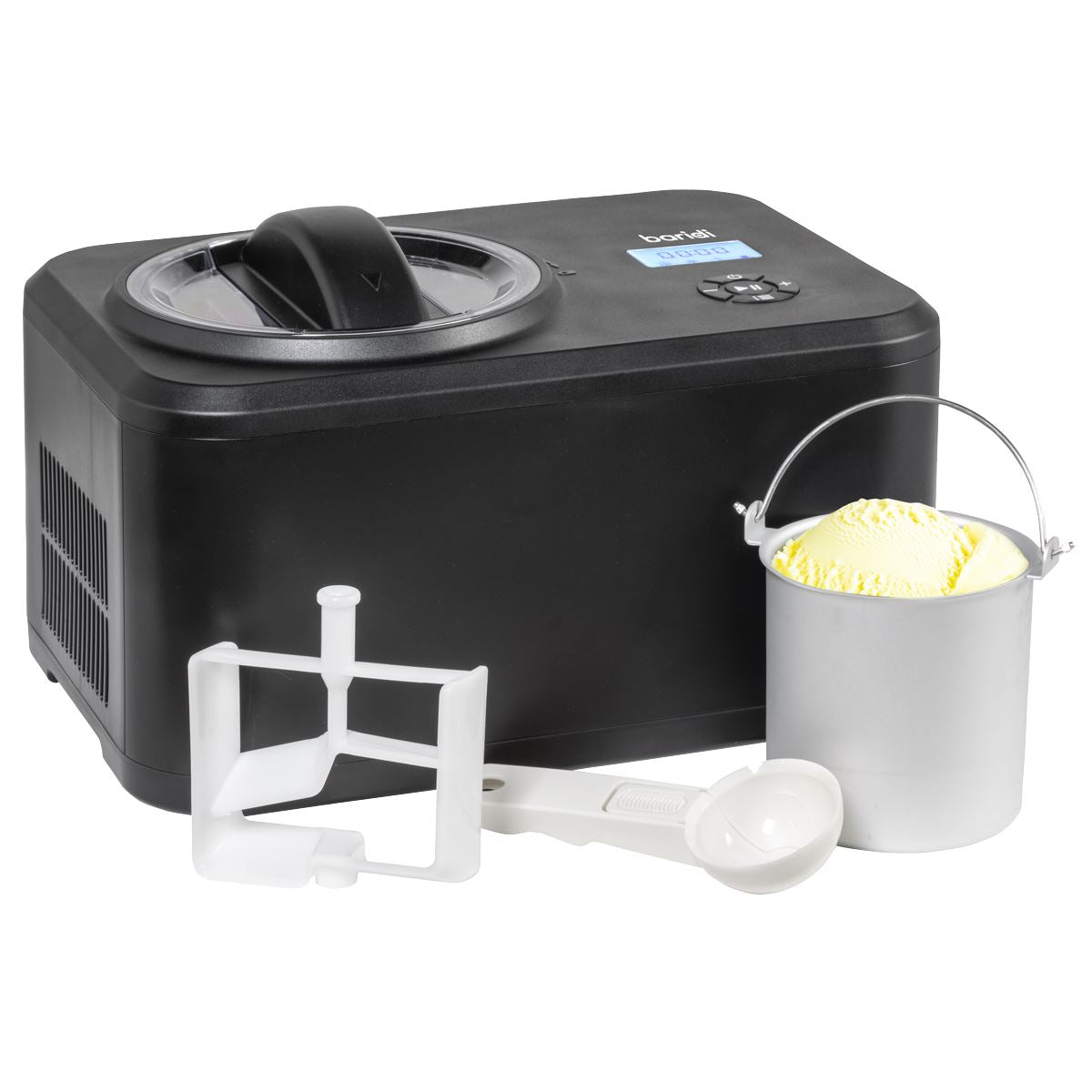 Baridi Automatic Churning Ice Cream Machine 1.5L - Black  White Rose Tools