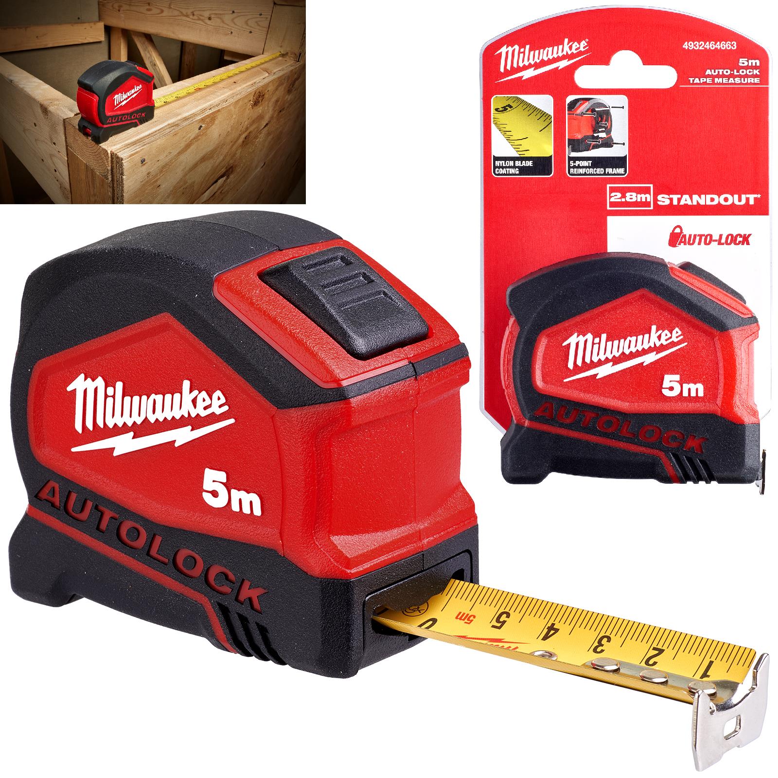 Milwaukee Tape Measure 5m Metric Autolock 25mm Blade Width 