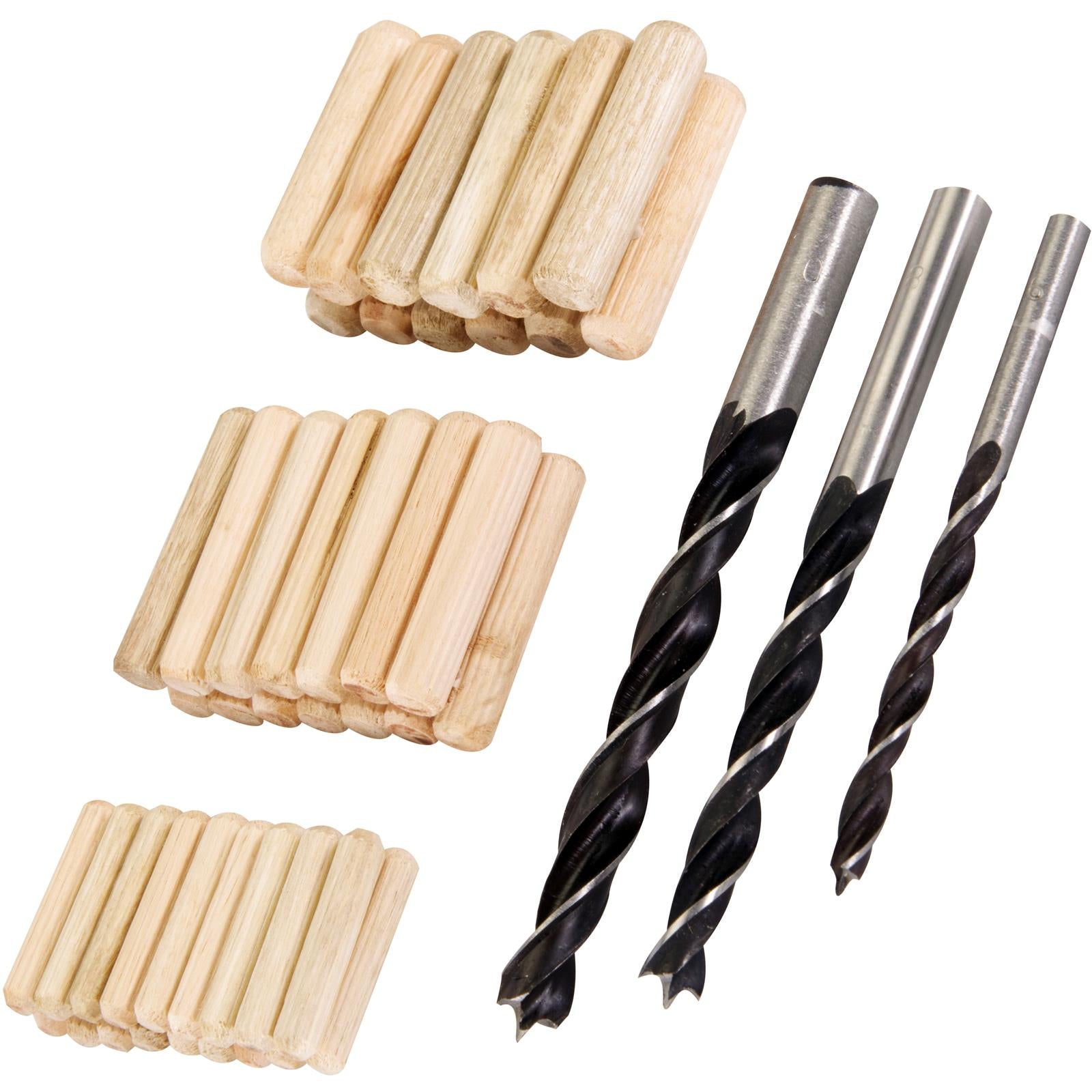 Silverline 47 Piece Dowel & Bit Set 6, 8 & 10mm Wood Boring Steel