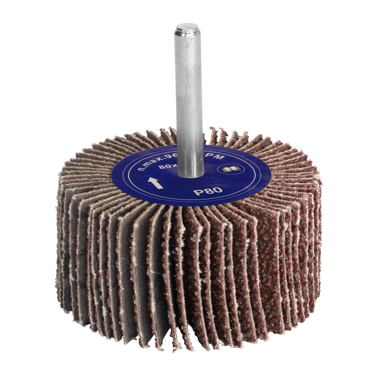 Sealey Abrasive Flap Wheel Ø80 x 50mm 80Grit 6mm Shaft 