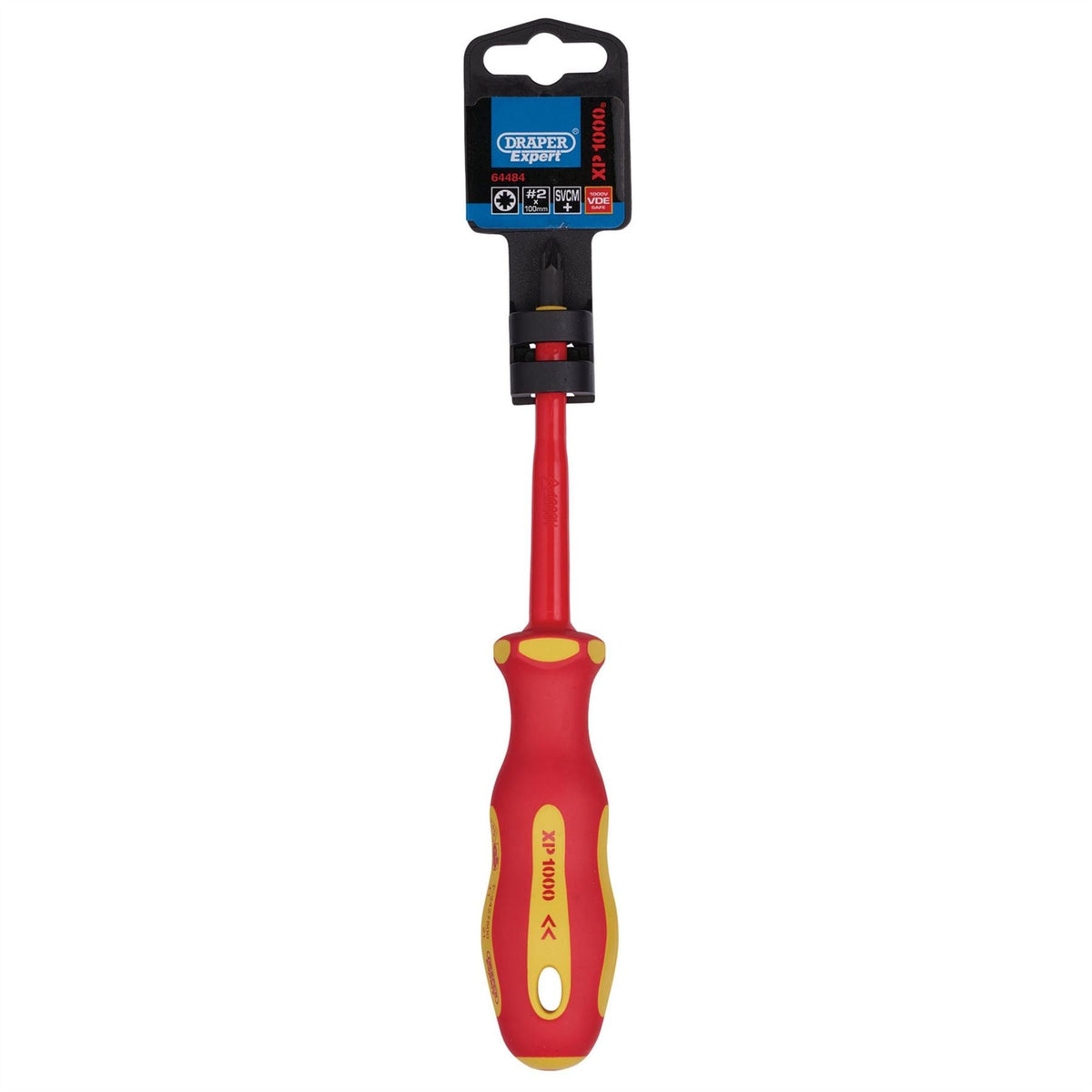 Draper XP1000 VDE PZ Type Screwdriver No.2 x 100mm 64484  White Rose Tools