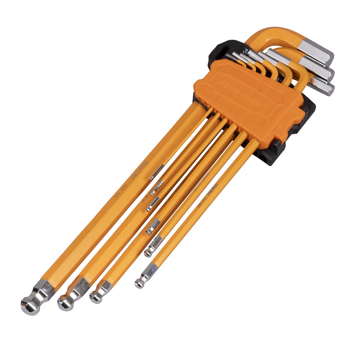 Sealey Premier Hex Key Set Extra-Long Ball-End 9pc - Imperial  White Rose Tools