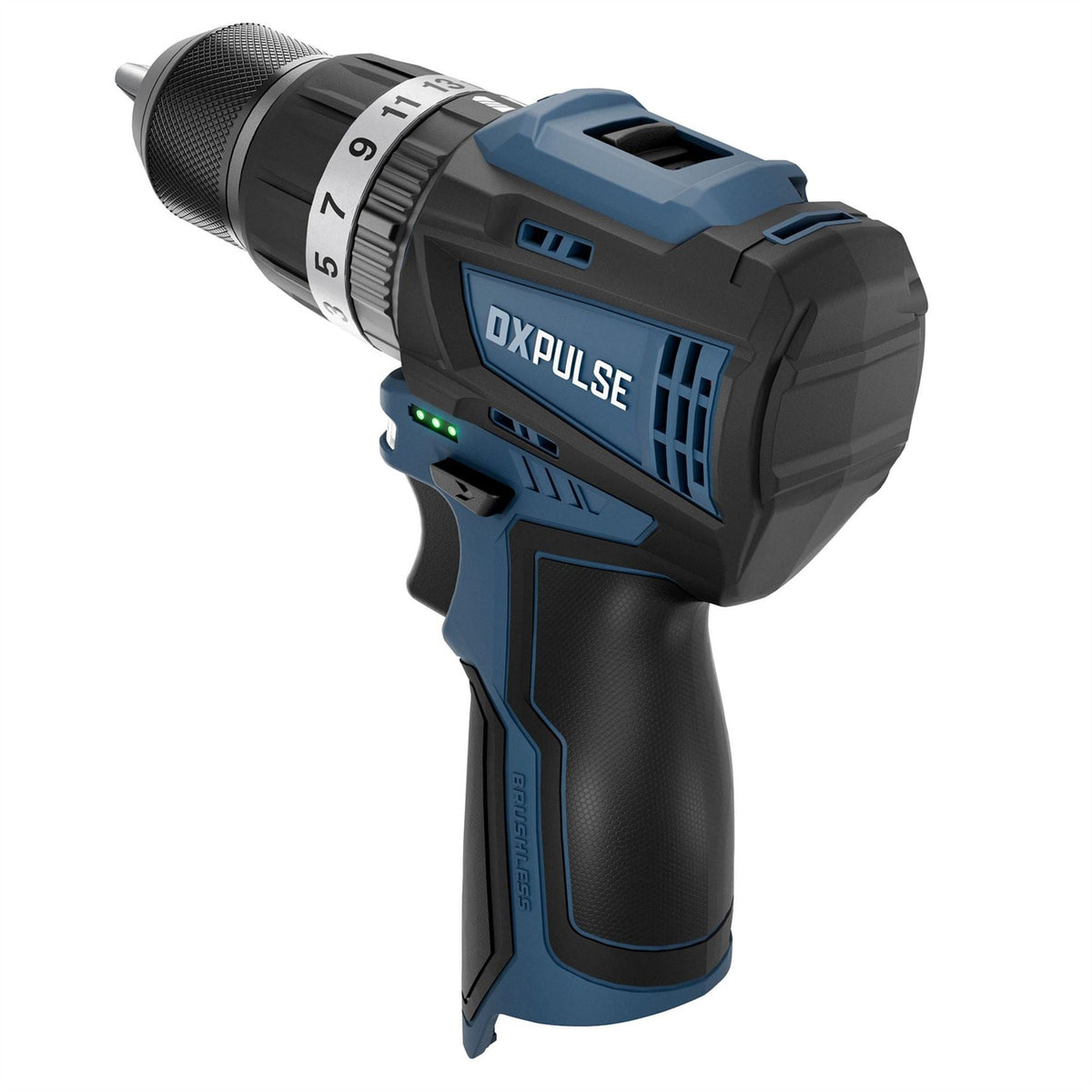 Draper DXPULSE 12V Brushless Combi Drill & Impact Driver Kit 1/4" Sq. Dr. 2 x 4.0Ah Batteries 1 x Fast Charger 28003  White Rose Tools