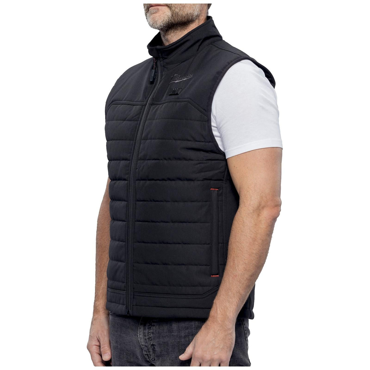Milwaukee M12 HEXON Heated Puffer Vest Black M12 HPVBL3-0 - Choose Size  White Rose Tools