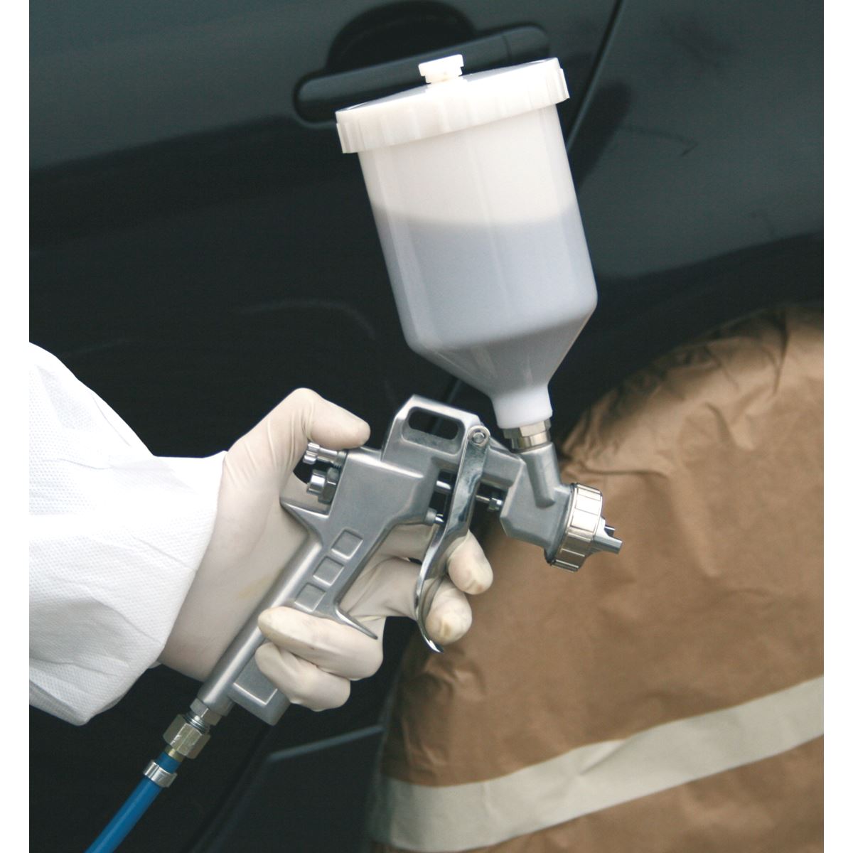 Sealey Gravity Feed Spray Gun 2.2mm Set Up Adjustable Paint Flow 600ml