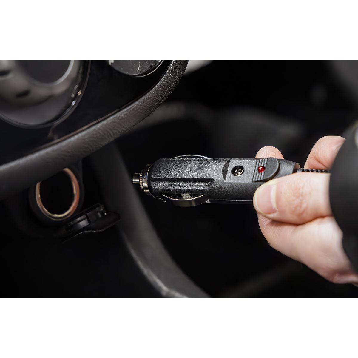 Sealey Tyre Inflator with Worklight 12V  White Rose Tools
