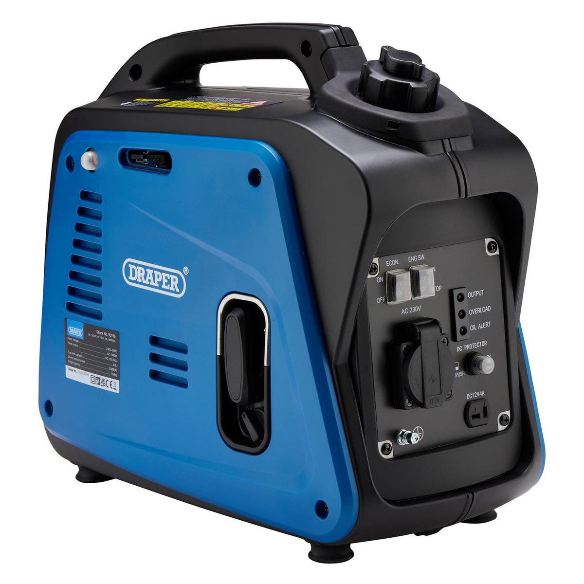 Draper Petrol Inverter Generator 1000W 95196  White Rose Tools