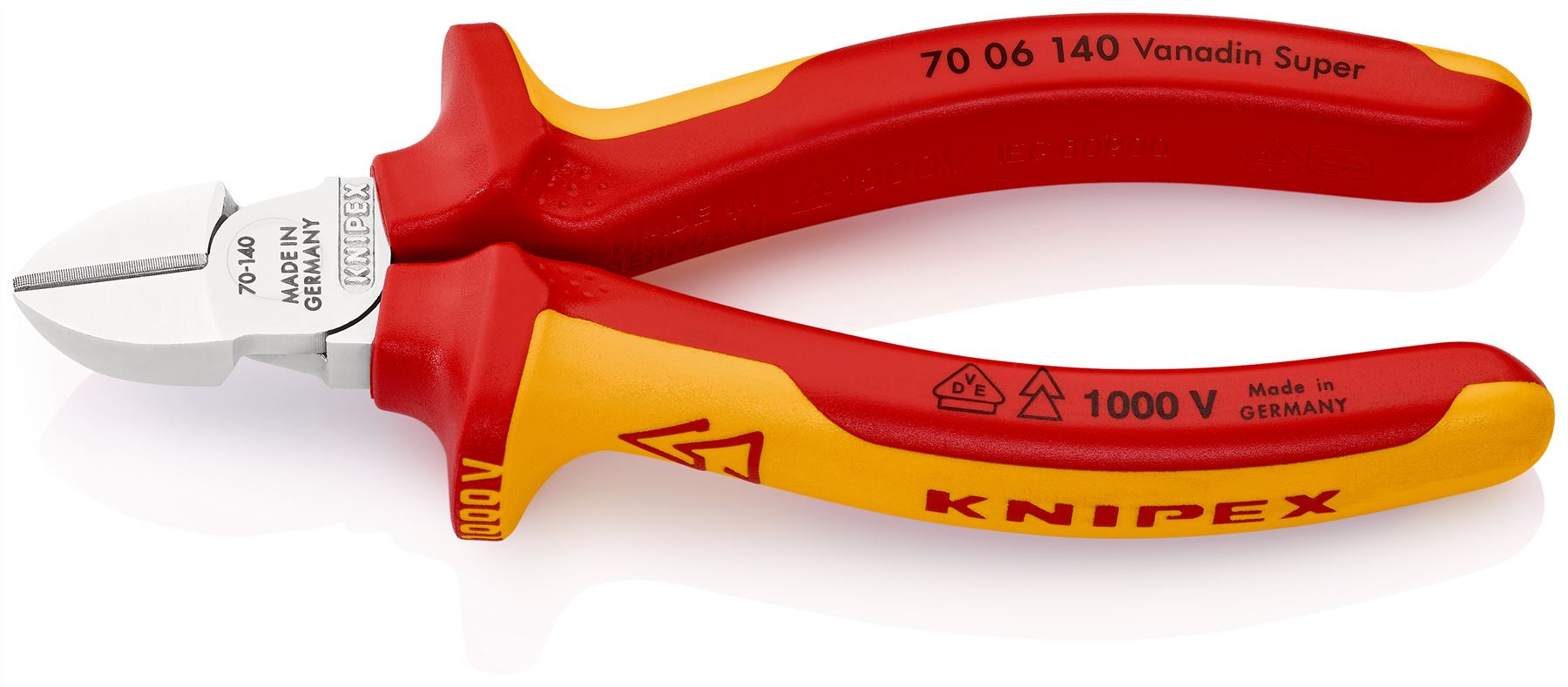 KNIPEX Diagonal Cutting Pliers Side Cutters 140mm VDE Insulated Multi Component Grips 70 06 140 SB