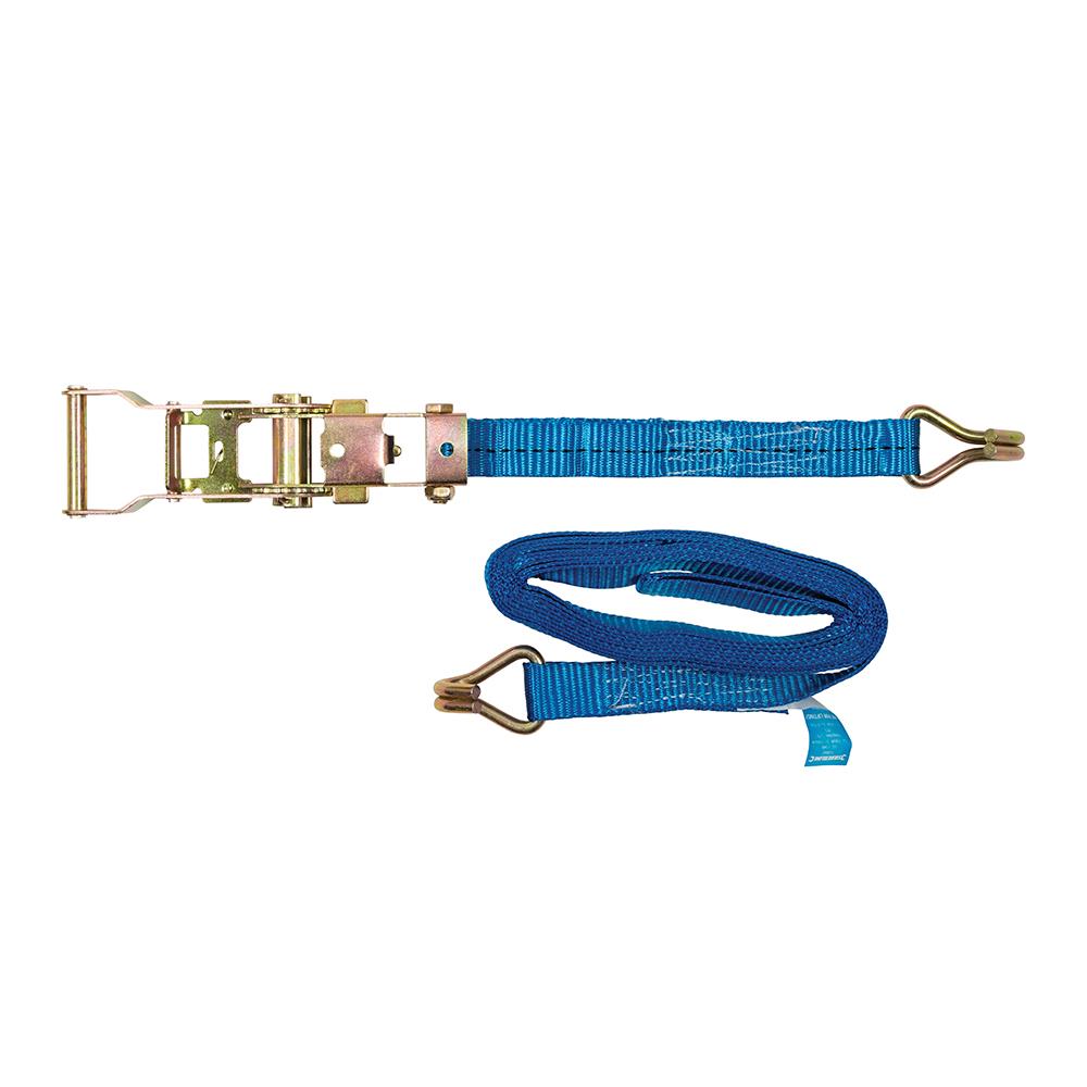 Silverline Ratchet Tie Down Strap Cargo Lash J-Hook 1000-2750kg
