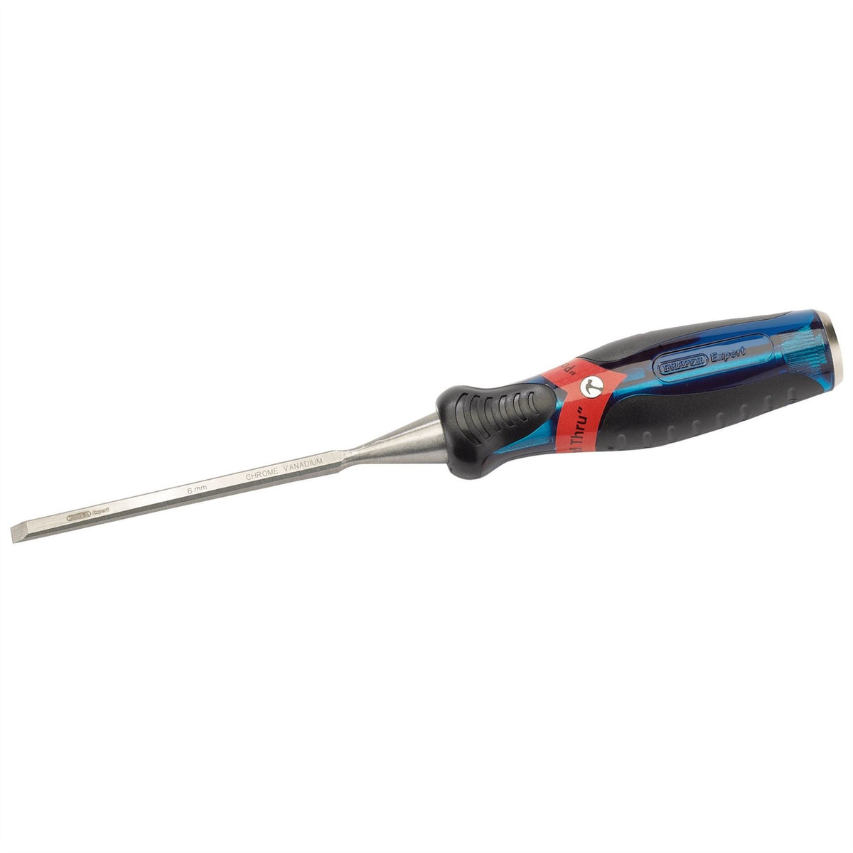Draper Expert Soft Grip 'Pound Thru' Bevel Edge Wood Chisel 6 x 140mm 24402  White Rose Tools