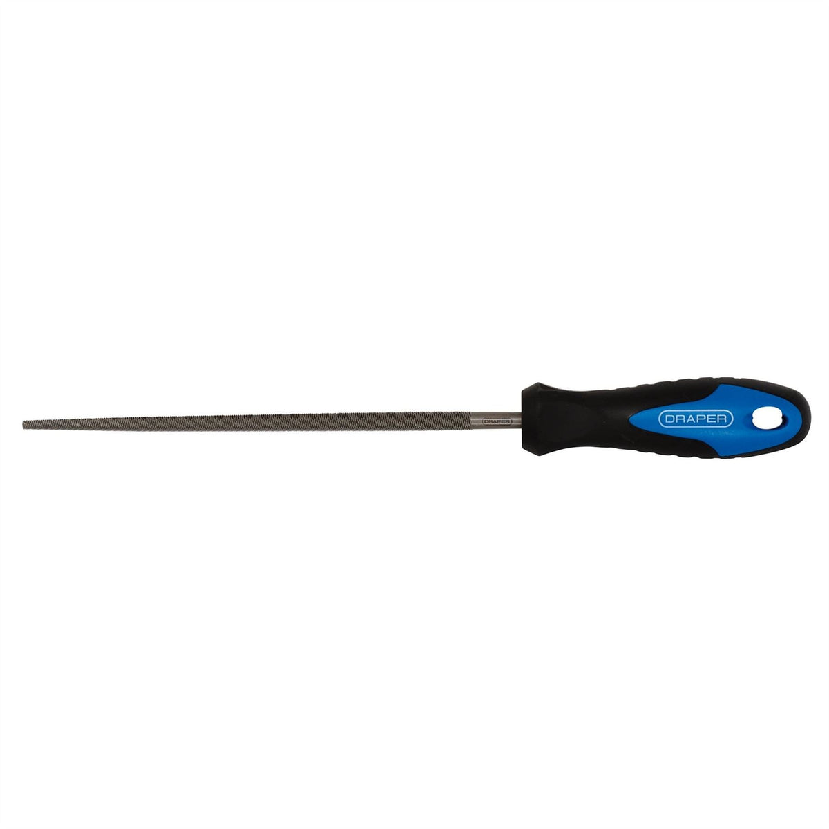 Draper Soft Grip Engineers Round File and Handle 200mm 44955  White Rose Tools