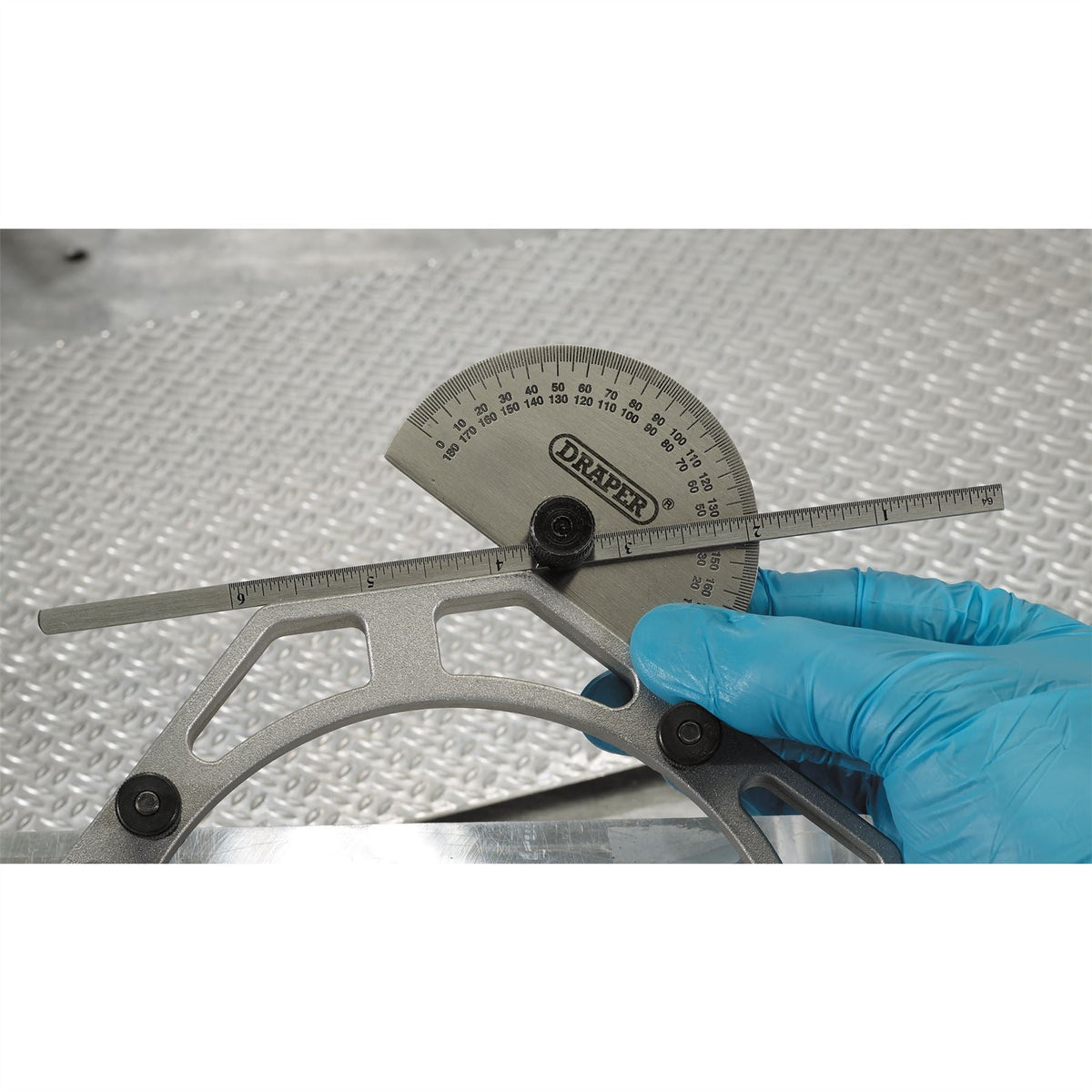 Draper Protractor with Depth Gauge 37342  White Rose Tools