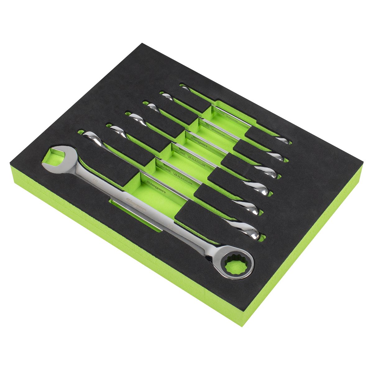 Siegen by Sealey Ratchet Combination Spanner Set 7pc Metric