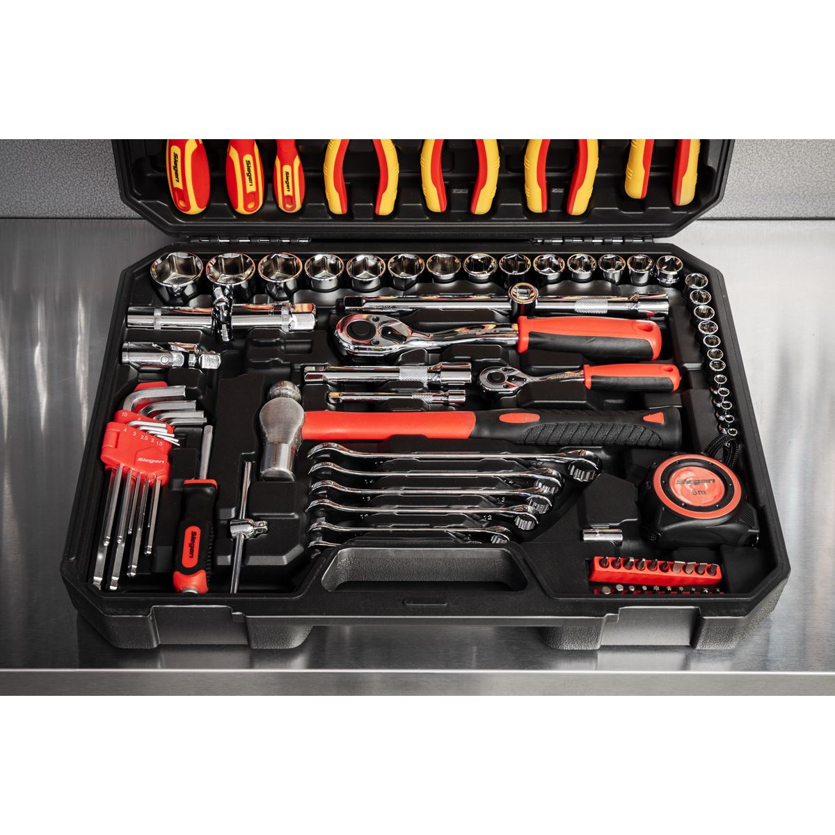Siegen by Sealey Electrician's Tool Kit 90 Piece VDE Approved Pliers and Screwdrivers 