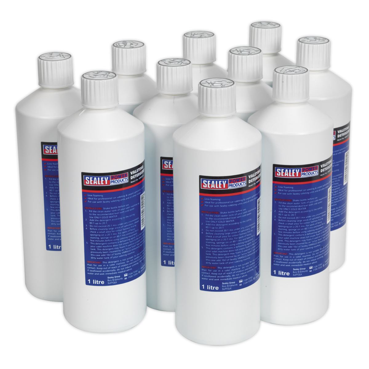 Sealey Carpet/Upholstery Detergent 1L - Pack of 10 