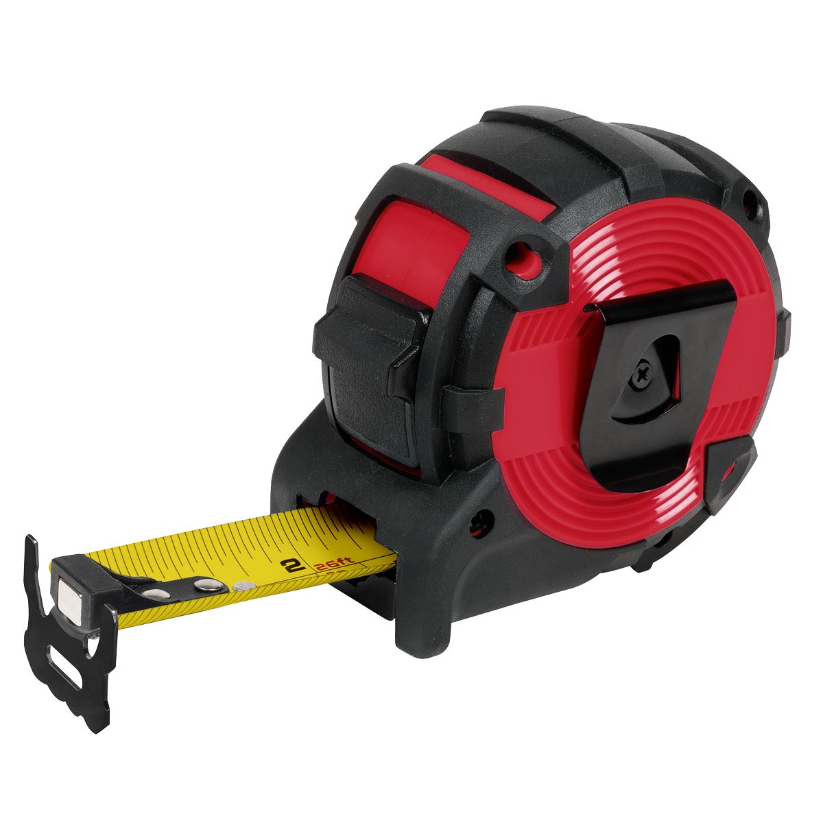 Sealey Premier Metric/Imperial Tape Measure Extra-Wide Blade 8m(26ft) x 32mm  White Rose Tools