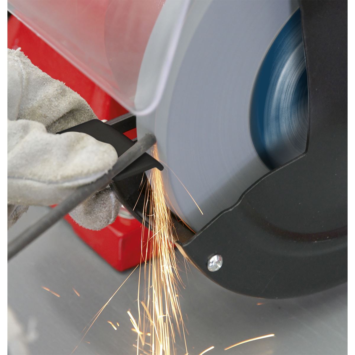 Sealey Bench Grinder 200mm Workshop Sharpening Grinding Coarse Fine 230V 600W