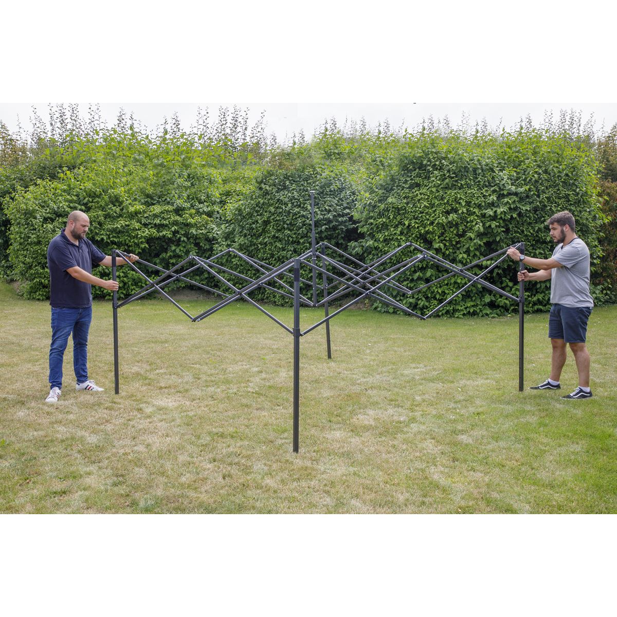 Dellonda Premium 3 x 3m Pop-Up Gazebo, PVC Coated, Water Resistant Fabric, Supplied with Carry Bag, Rope, Stakes & Weight Bags - Dark Green Canopy